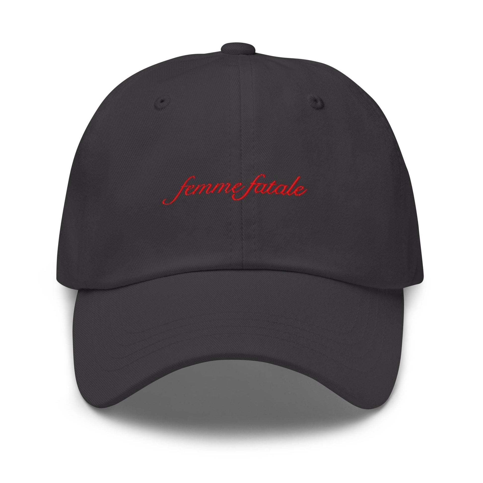 Femme Fatale Dad Hat - Embroidered Cap - Mysterious & Alluring
