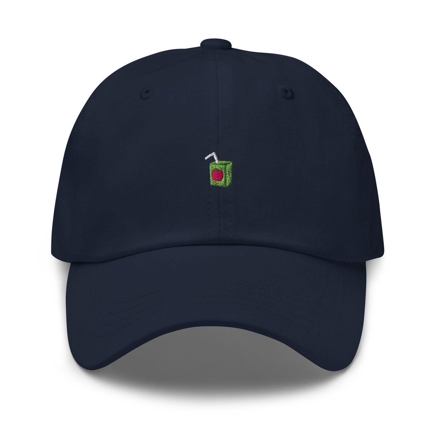 Juice Box Hat – Tiny Embroidered Juice Box Dad Cap, Funny Nostalgic 90s Vibe Hat for Adults