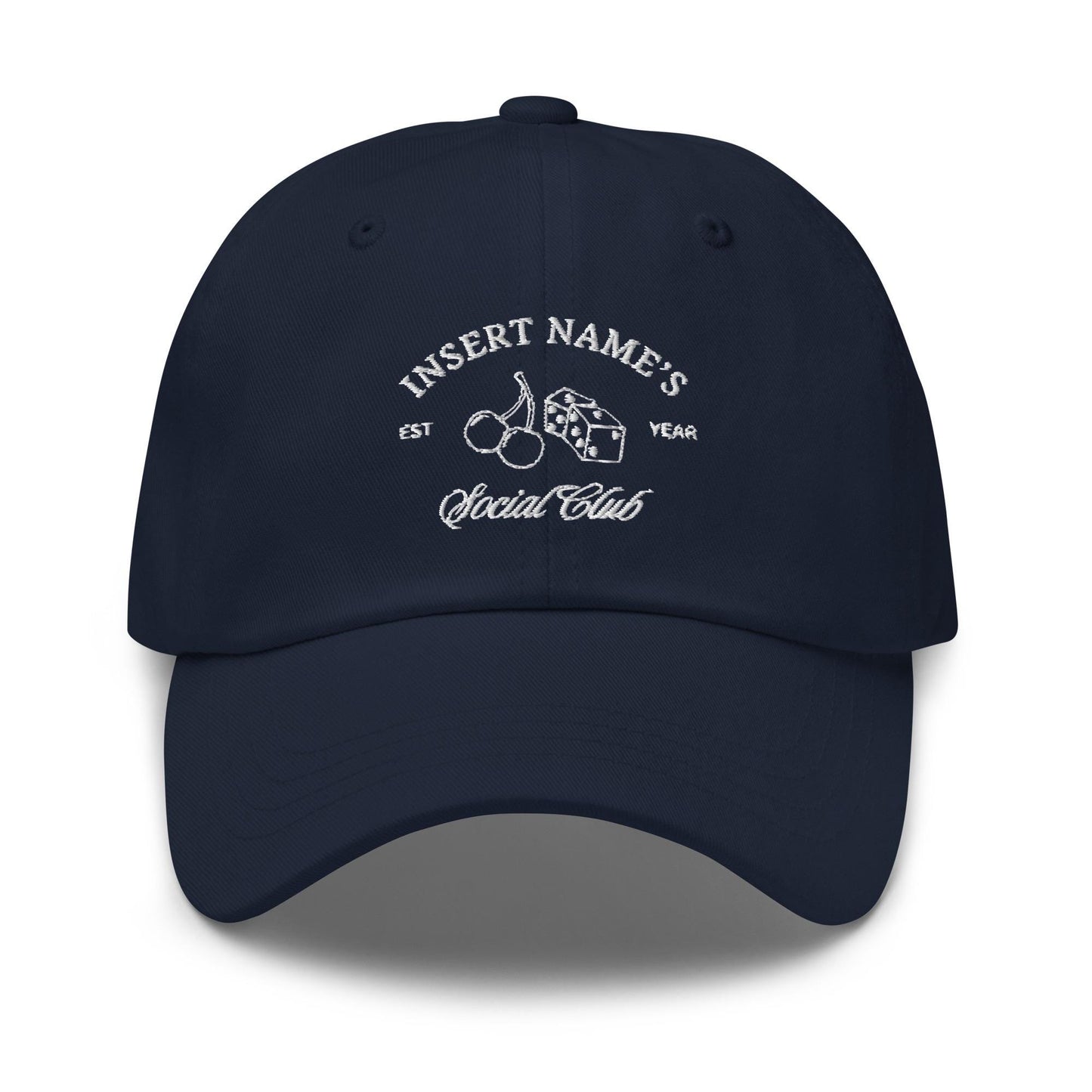Custom Embroidered Bachelorette Hat: Dice & Cherries Social Club
