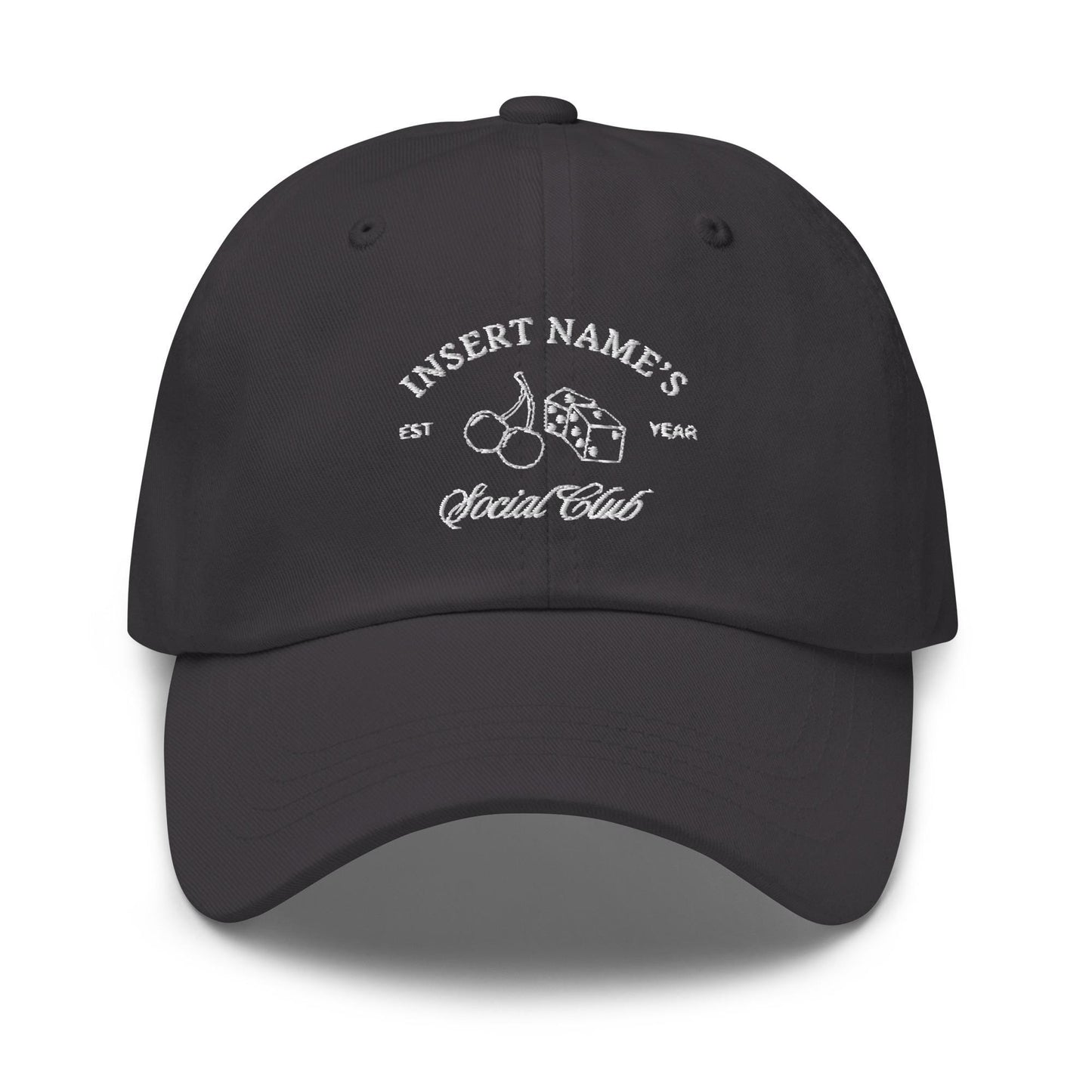 Custom Embroidered Bachelorette Hat: Dice & Cherries Social Club