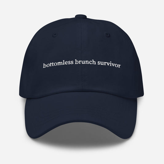 Bottomless Brunch Survivor Dad Hat – Funny Embroidered Hat for Brunch Lovers, Millennial Hangover Gift