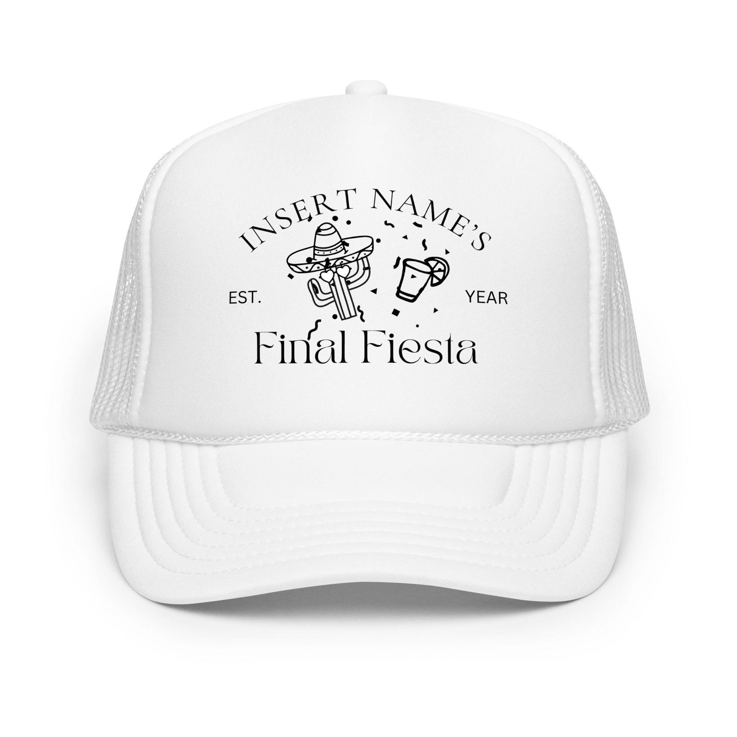 Final Fiesta Trucker Hat – Custom Bachelorette Party Hat with Bride’s Name, Margarita Icons & EST Year