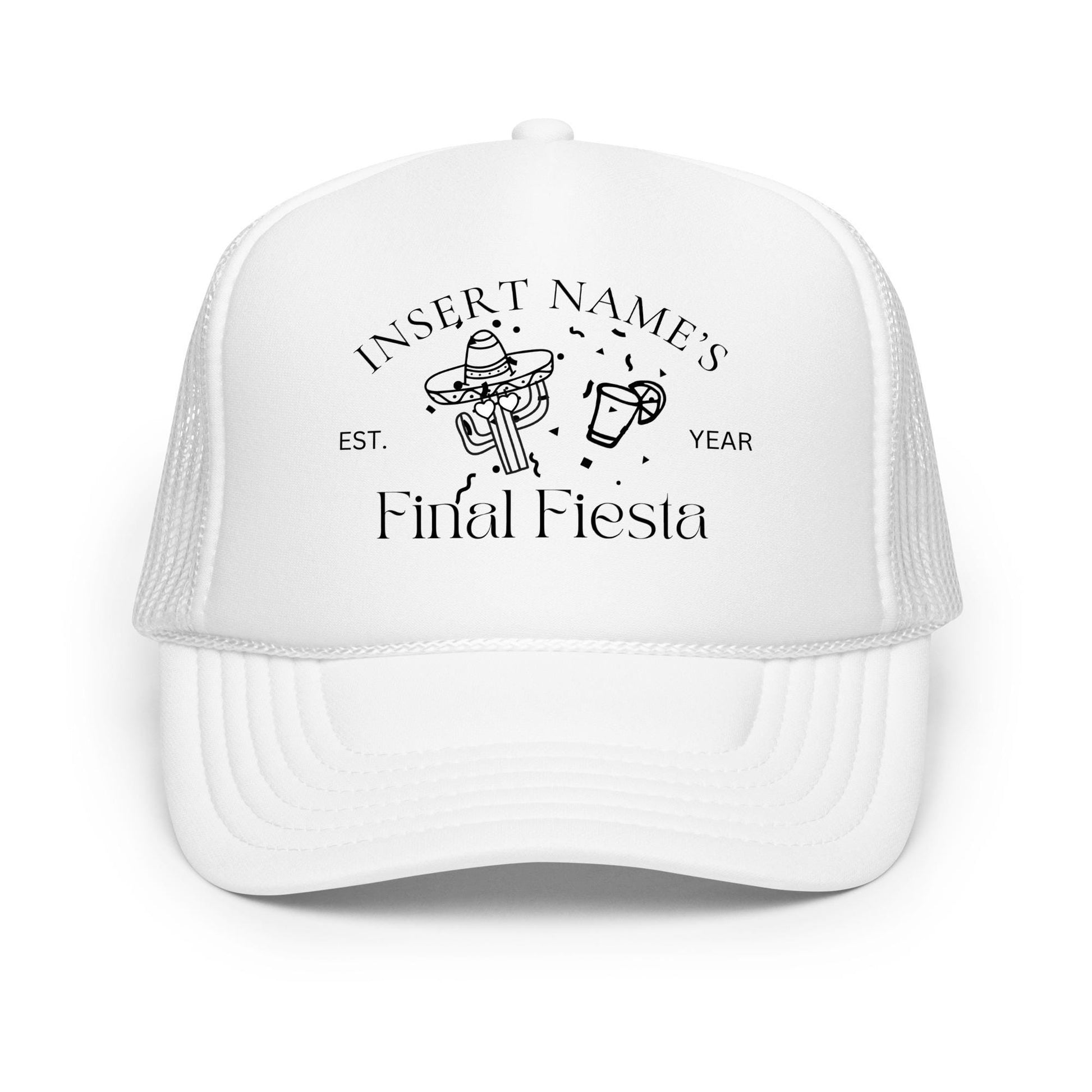 Final Fiesta Trucker Hat – Custom Bachelorette Party Hat with Bride’s Name, Margarita Icons & EST Year