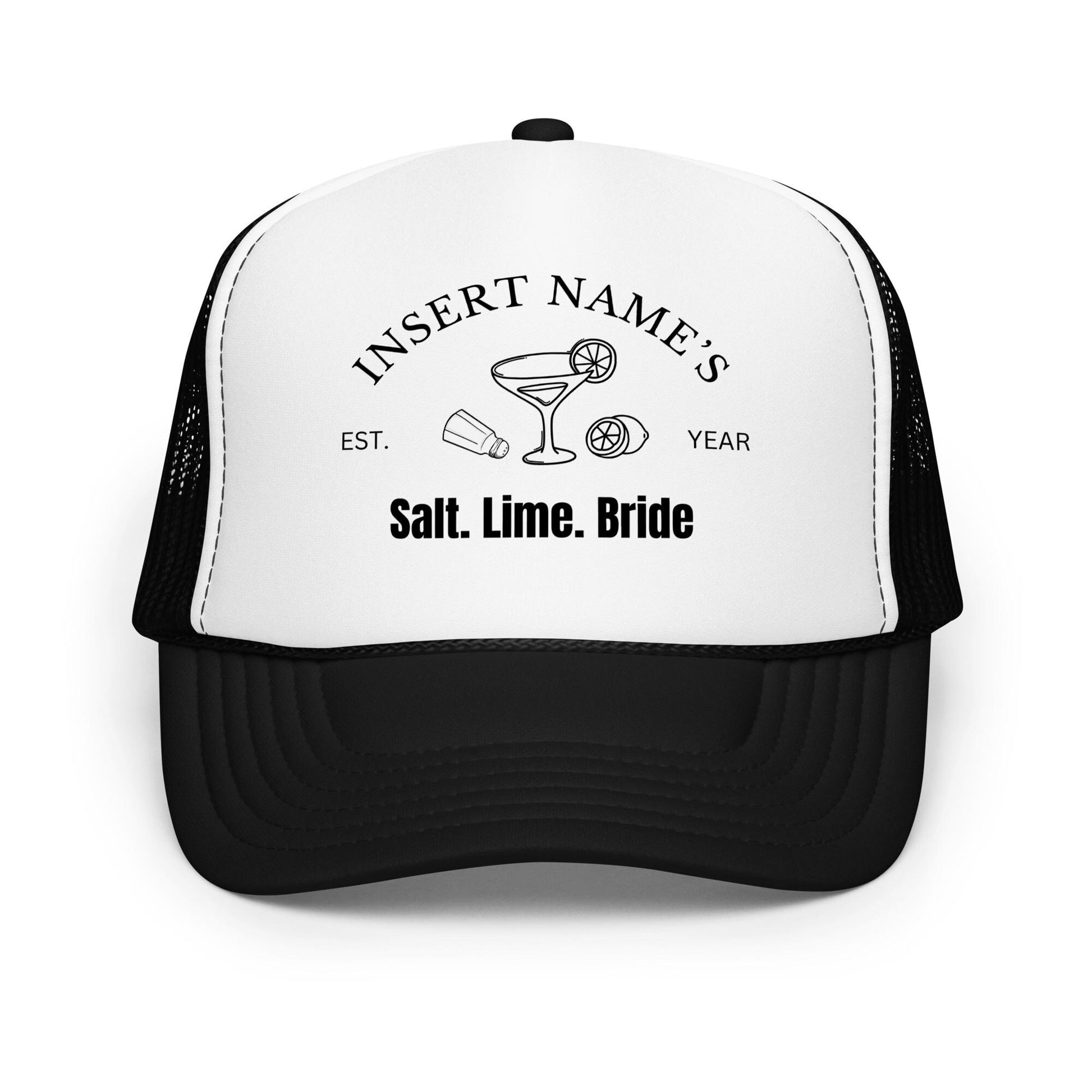 Salt Lime Bride Trucker Hat – Custom DTG Foam Hat for Bachelorette Party, Margarita Girls, Bride Crew Hat