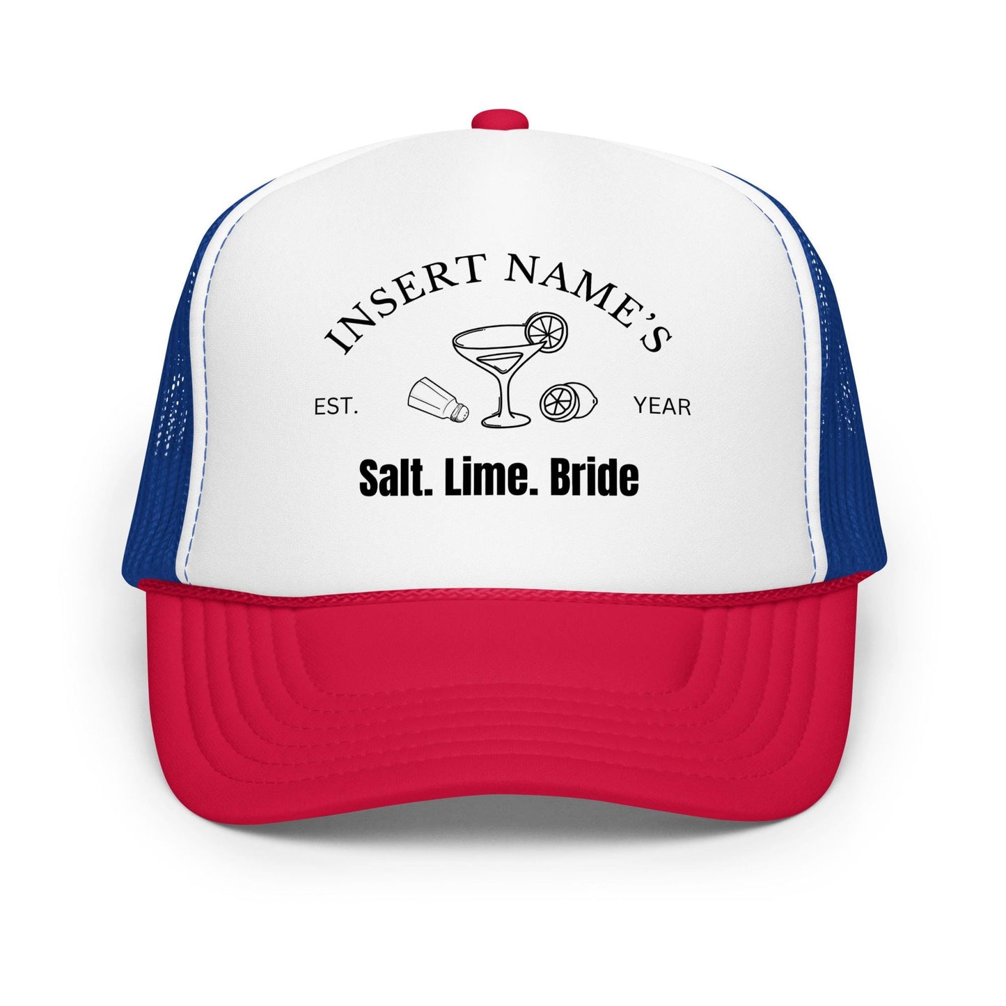 Salt Lime Bride Trucker Hat – Custom DTG Foam Hat for Bachelorette Party, Margarita Girls, Bride Crew Hat