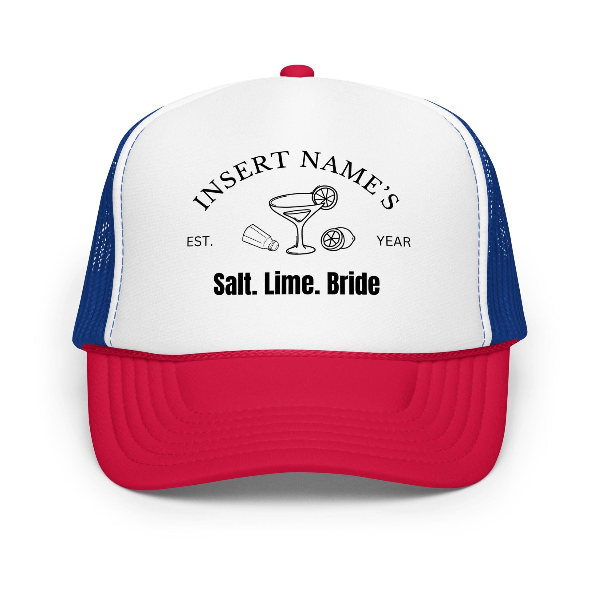 Salt Lime Bride Trucker Hat – Custom DTG Foam Hat for Bachelorette Party, Margarita Girls, Bride Crew Hat