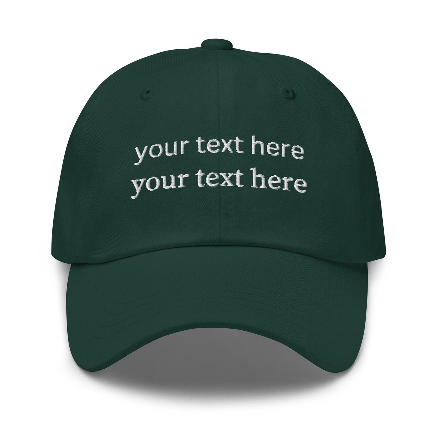 Custom Text Dad Hat - Personalized Embroidered Cap - Custom Hat - Multiple Colors