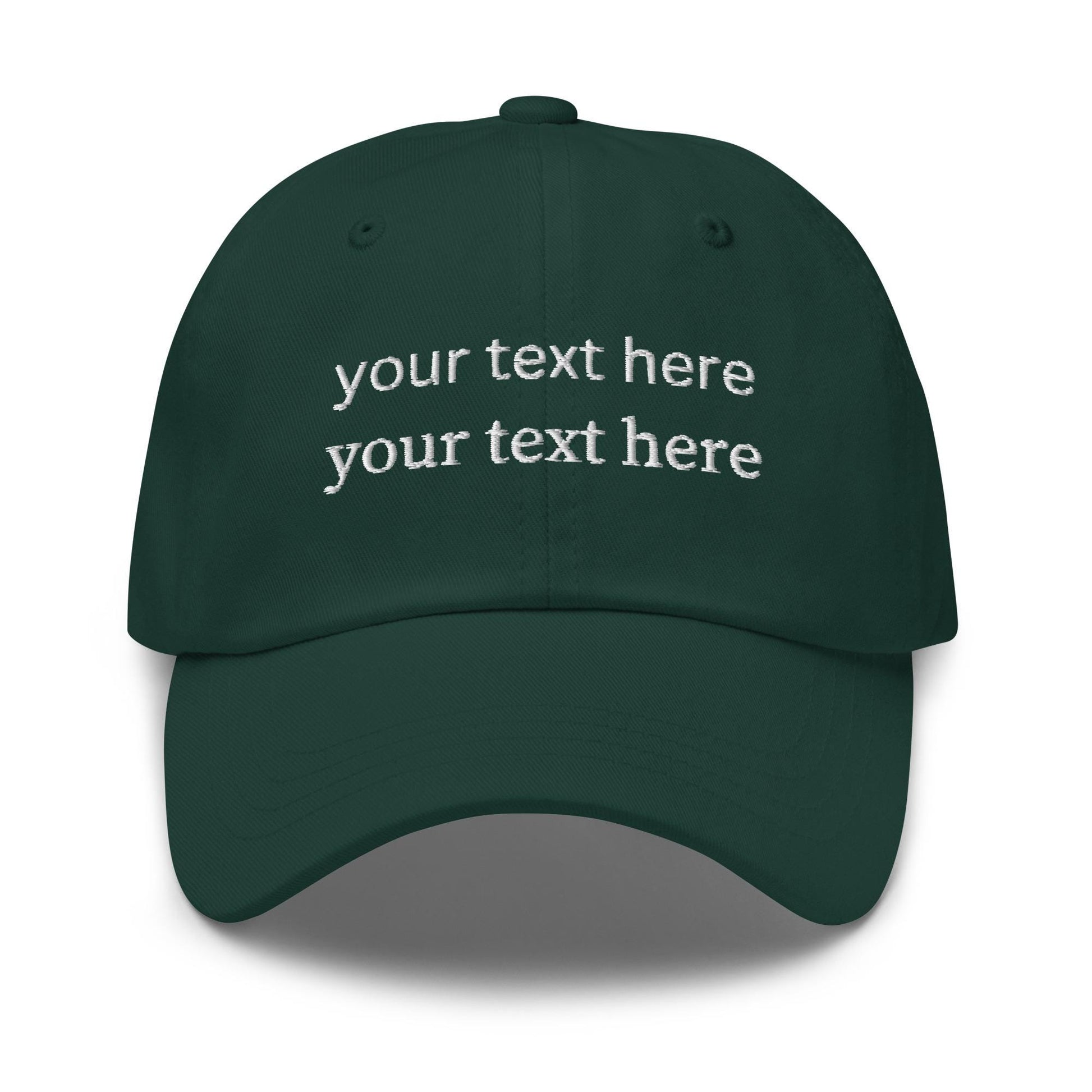 Custom Text Dad Hat - Personalized Embroidered Cap - Custom Hat - Multiple Colors