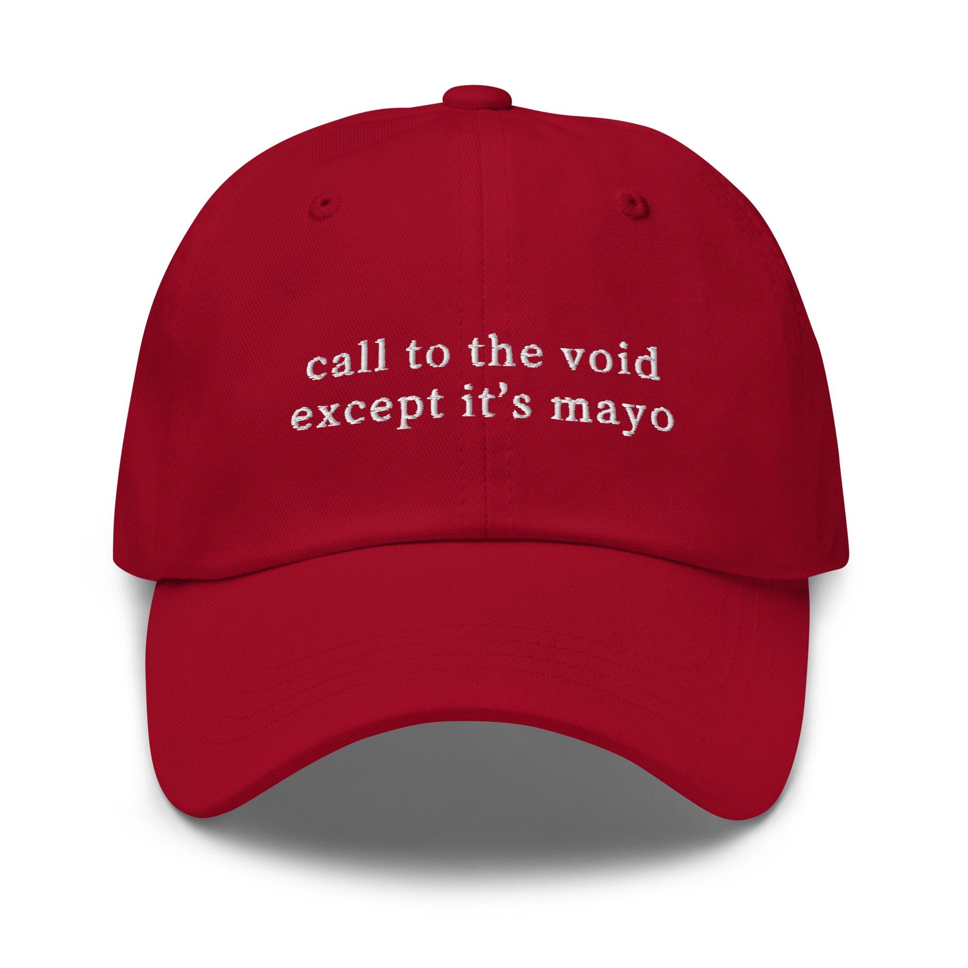 Call to the Void (Except It’s Mayo) Hat - Embroidered Condiment Chaos Cap - Ironic Foodie Gift - Sad Snackcore Style