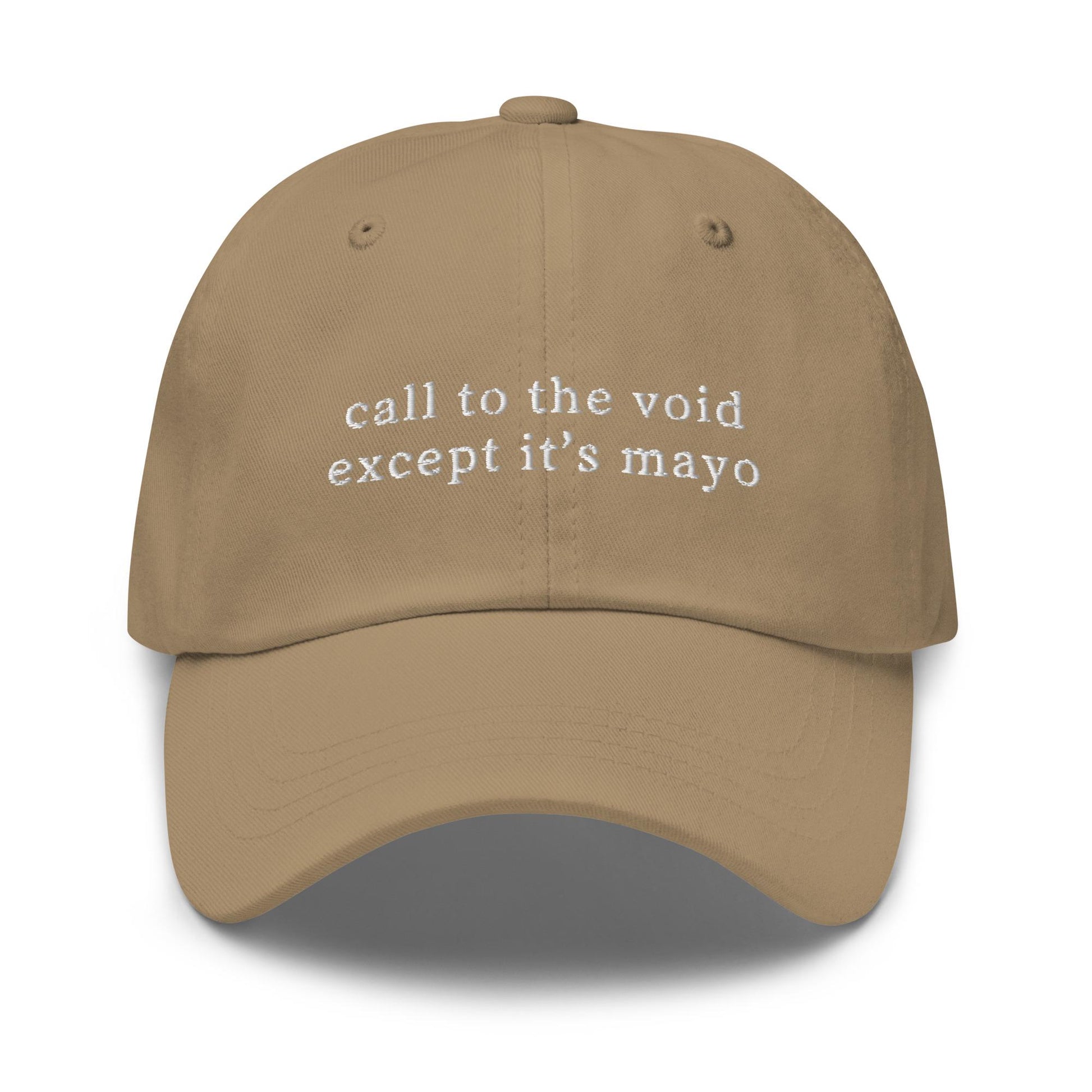 Call to the Void (Except It’s Mayo) Hat - Embroidered Condiment Chaos Cap - Ironic Foodie Gift - Sad Snackcore Style