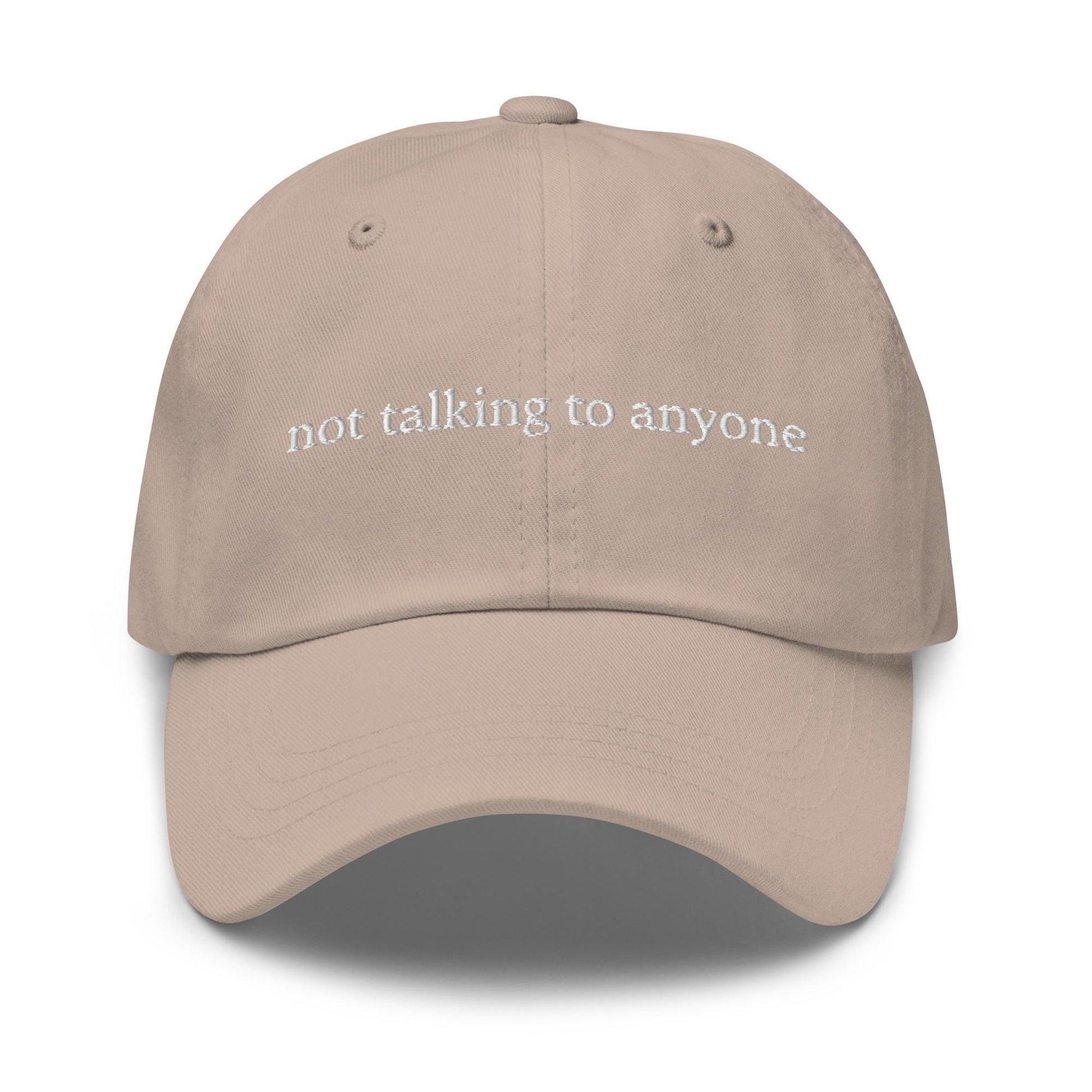 not talking to anyone Hat - Embroidered Introvert Humor Cap - Anti-Social Girl Gift - Soft Spiral Aesthetic