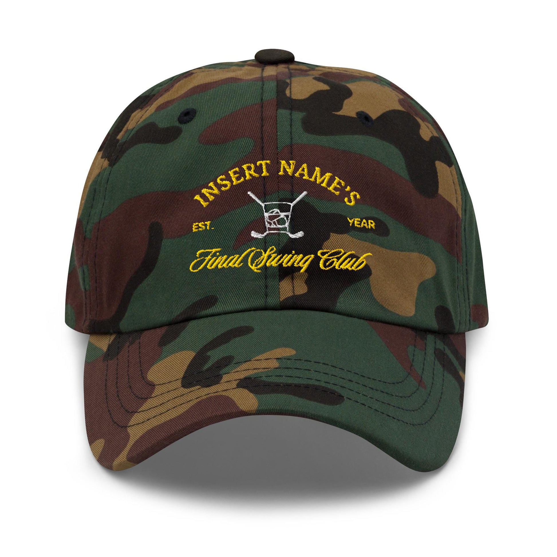 Final Swing Club Dad Hat - Custom Bachelor Party Golf Trip Hat - Embroidered Groomsmen Gift - Custom Name, Thread Color & Year Available