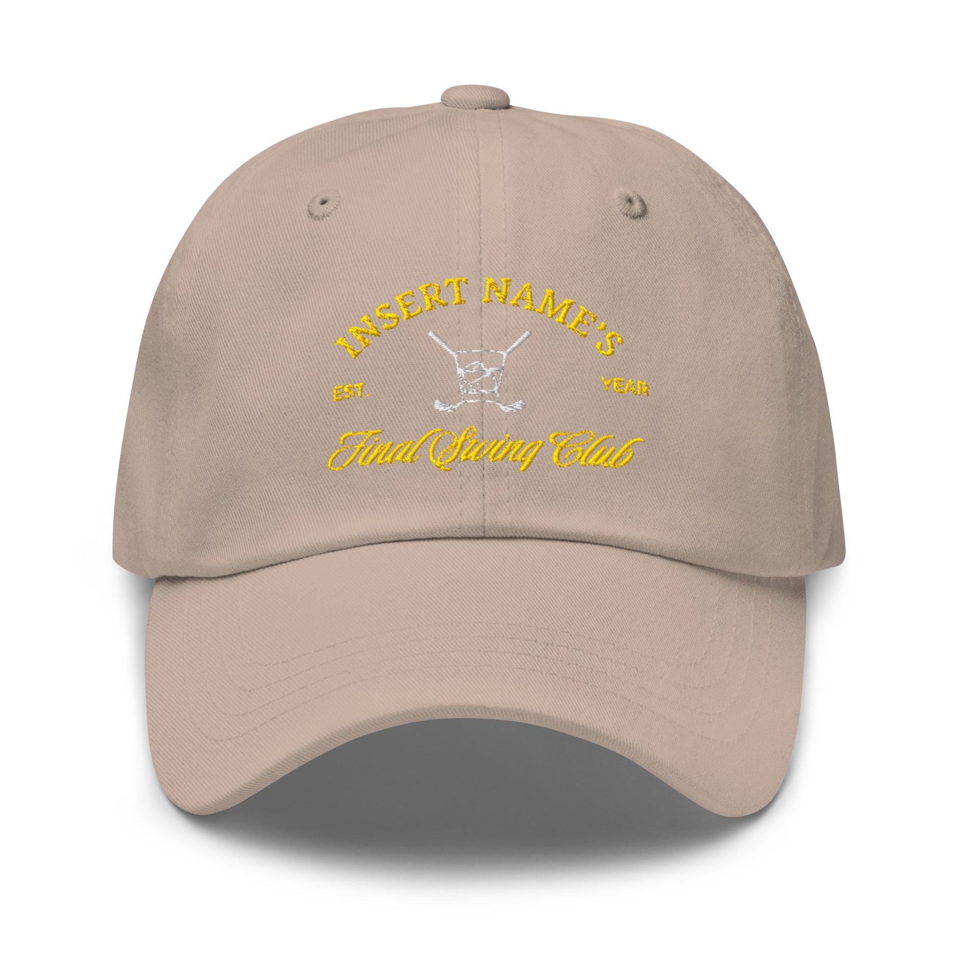 Final Swing Club Dad Hat - Custom Bachelor Party Golf Trip Hat - Embroidered Groomsmen Gift - Custom Name, Thread Color & Year Available
