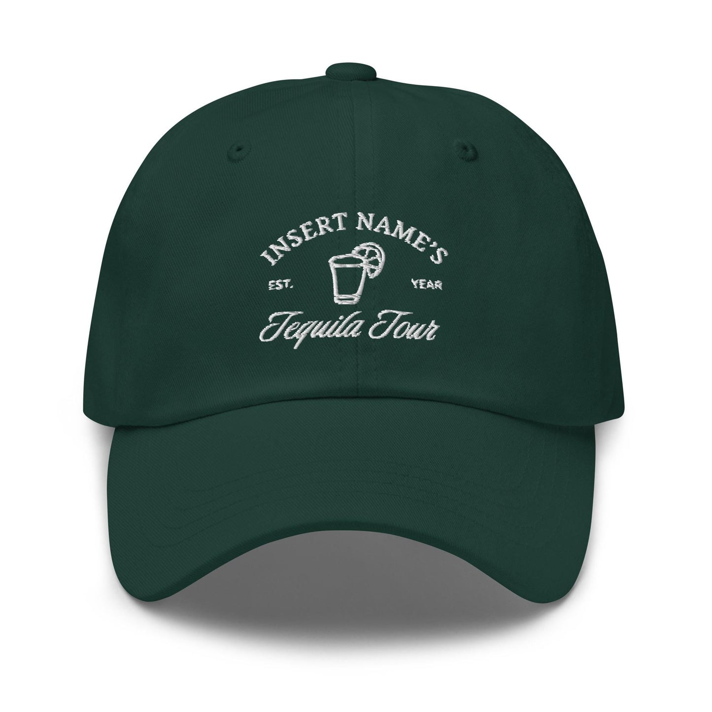 Custom Tequila Tour Hat - Personalized Bachelorette Party Hat - Embroidered Bride Trip Cap with Name and Year