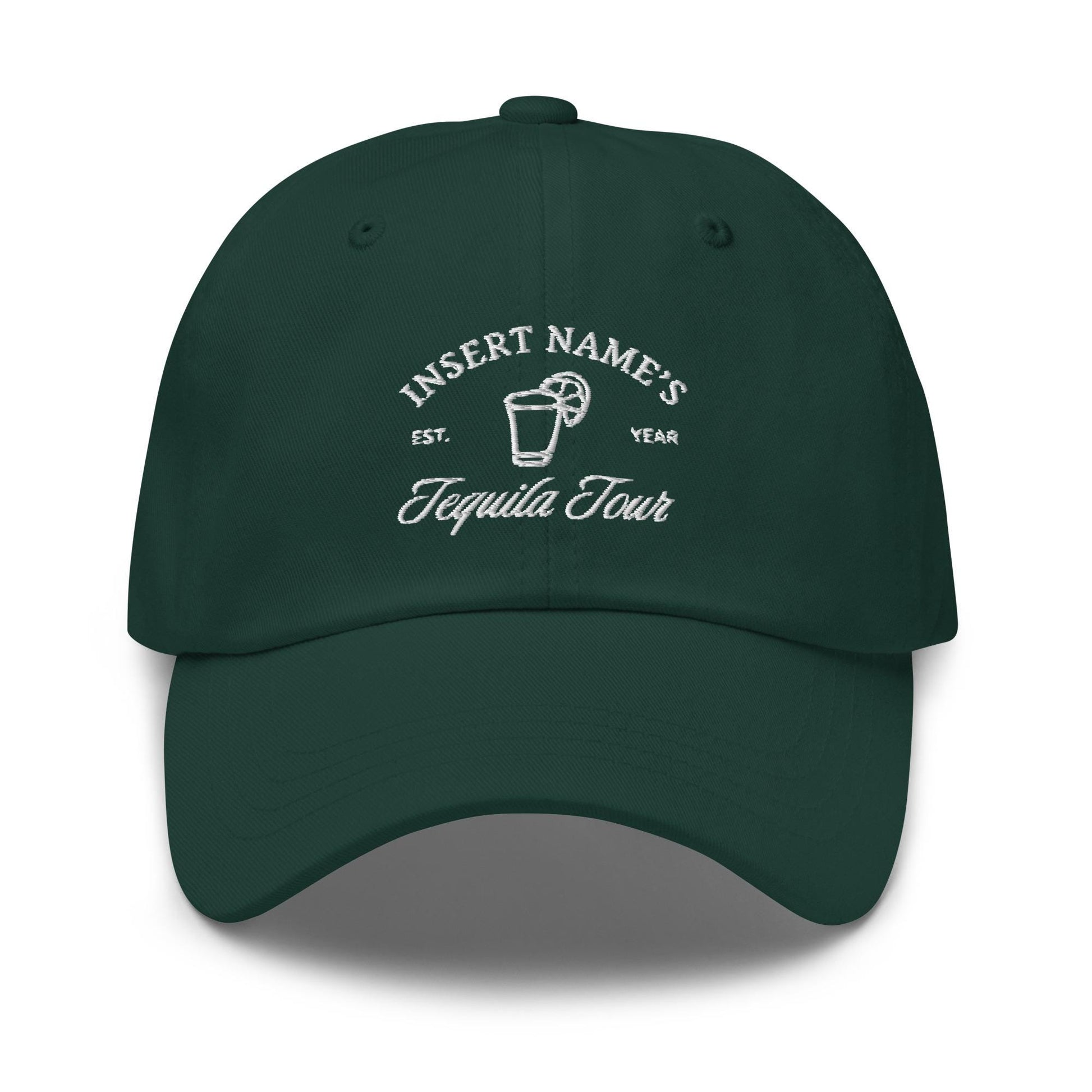Custom Tequila Tour Hat - Personalized Bachelorette Party Hat - Embroidered Bride Trip Cap with Name and Year
