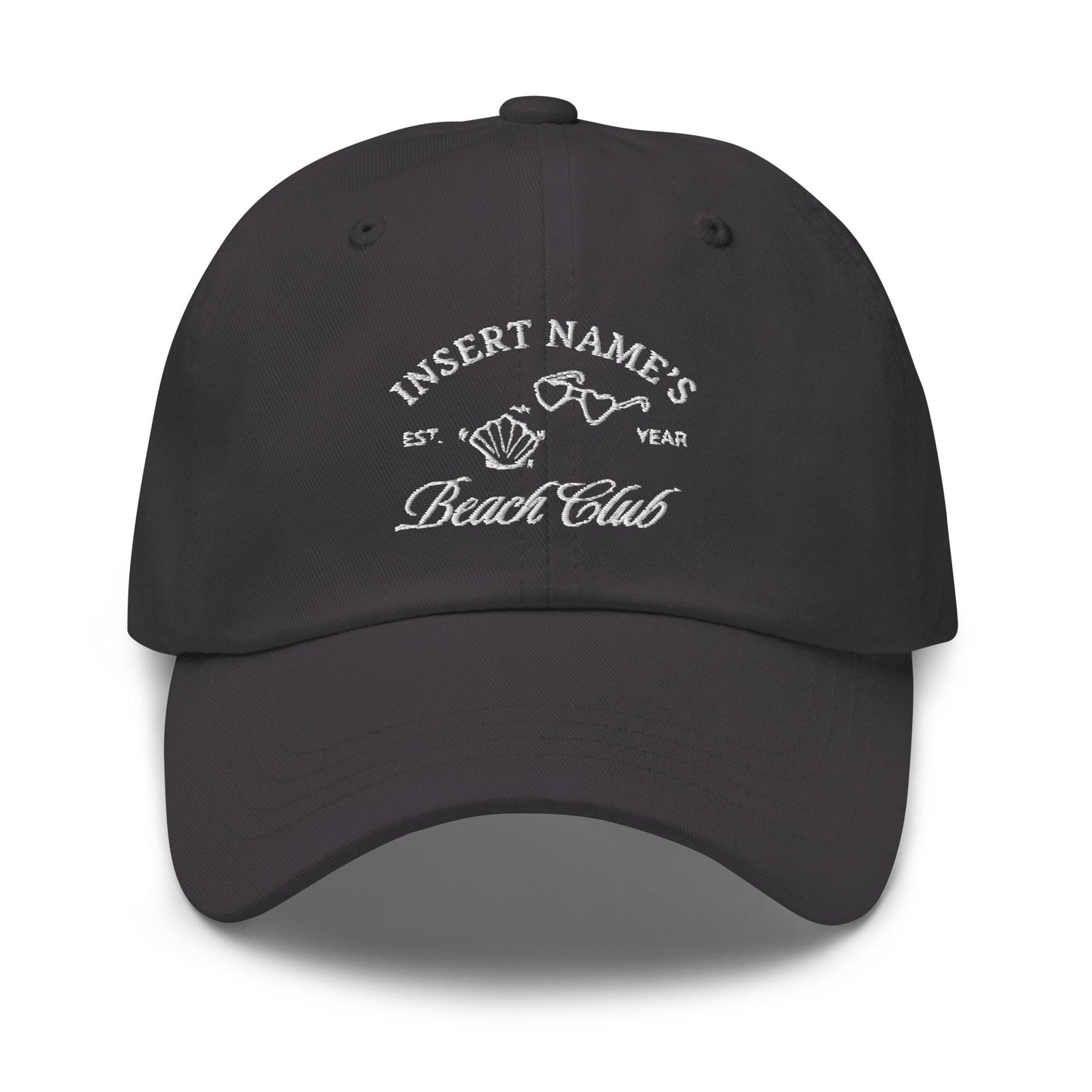 Custom Beach Club Hat - Personalized Bachelorette Beach Trip Hat - Embroidered Bride Gift with Name and Year