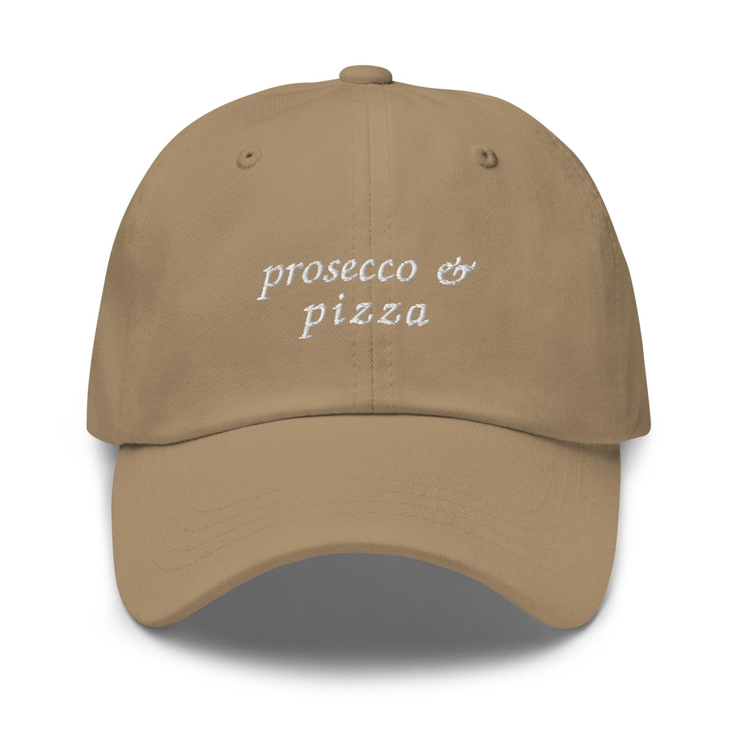 Prosecco and Pizza Hat - Embroidered Food and Drink Cap - Funny Brunch Girl Gift - Minimalist Cotton Dad Hat