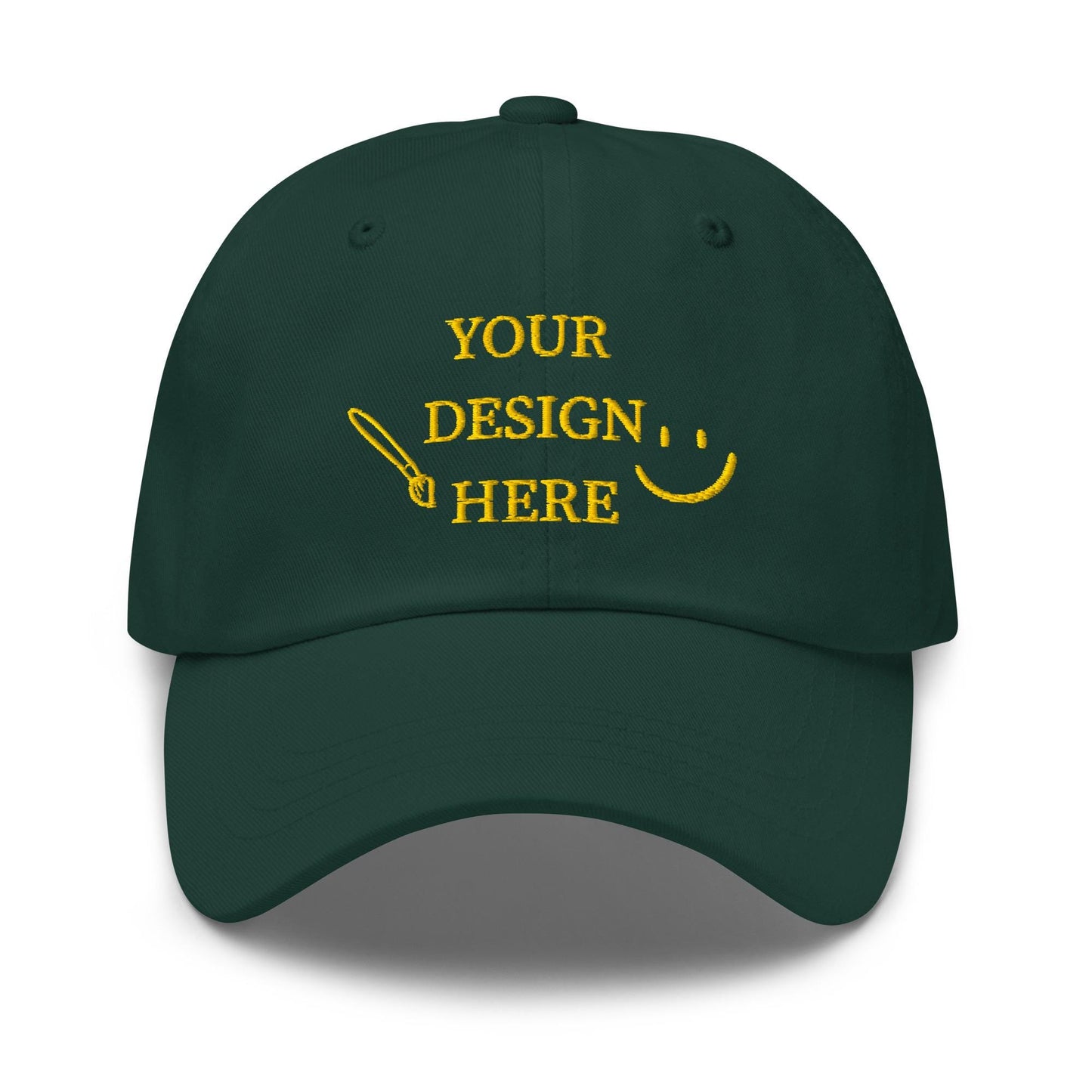Custom Embroidery Dad Hat - Personalized Logo, Design, or Text - Customizable Cotton Hat with Stitch Detail