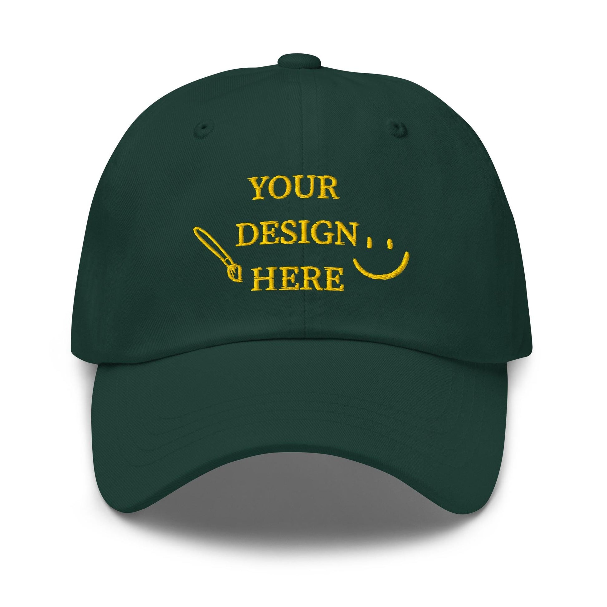 Custom Embroidery Dad Hat - Personalized Logo, Design, or Text - Customizable Cotton Hat with Stitch Detail