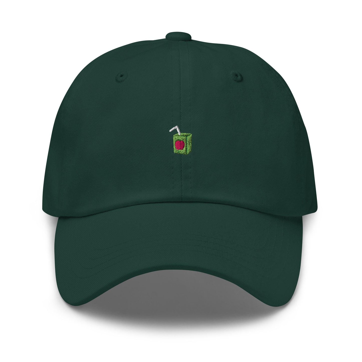 Juice Box Hat – Tiny Embroidered Juice Box Dad Cap, Funny Nostalgic 90s Vibe Hat for Adults