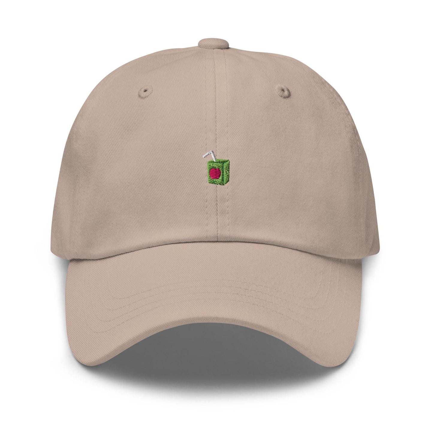 Juice Box Hat – Tiny Embroidered Juice Box Dad Cap, Funny Nostalgic 90s Vibe Hat for Adults