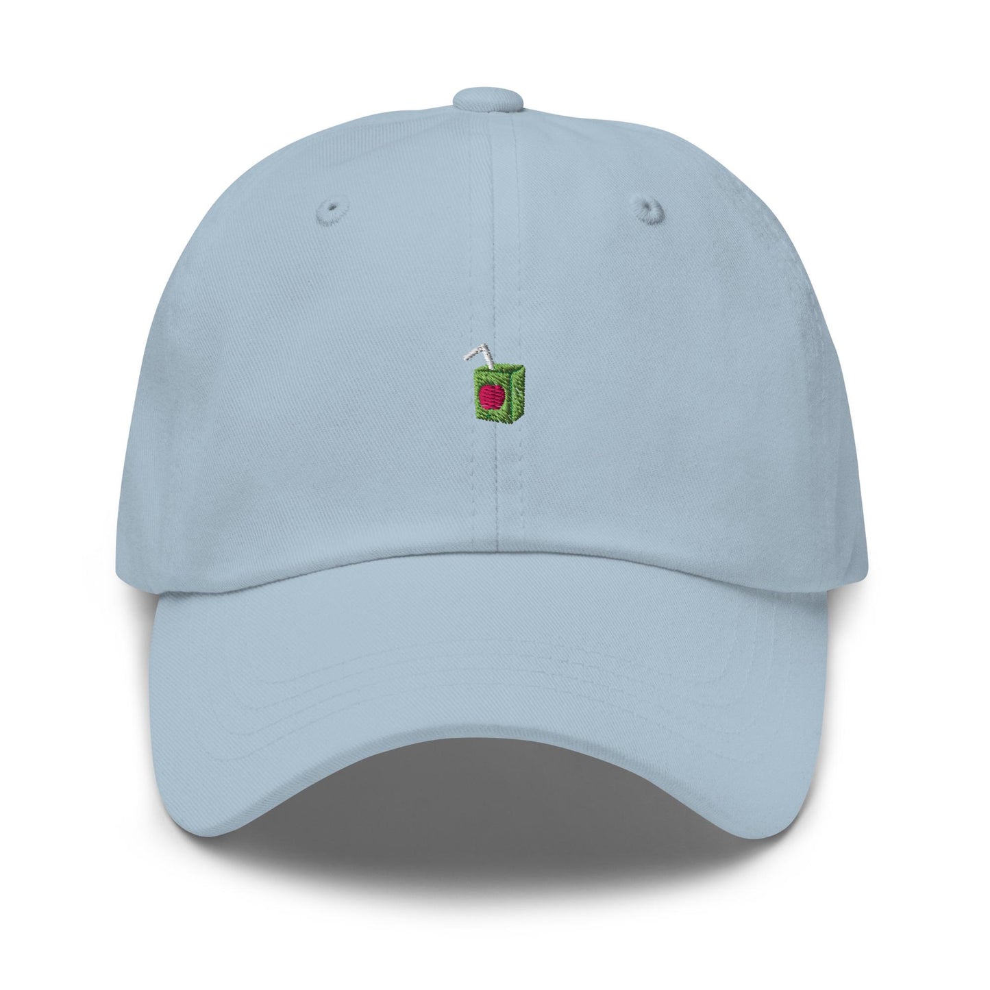 Juice Box Hat – Tiny Embroidered Juice Box Dad Cap, Funny Nostalgic 90s Vibe Hat for Adults