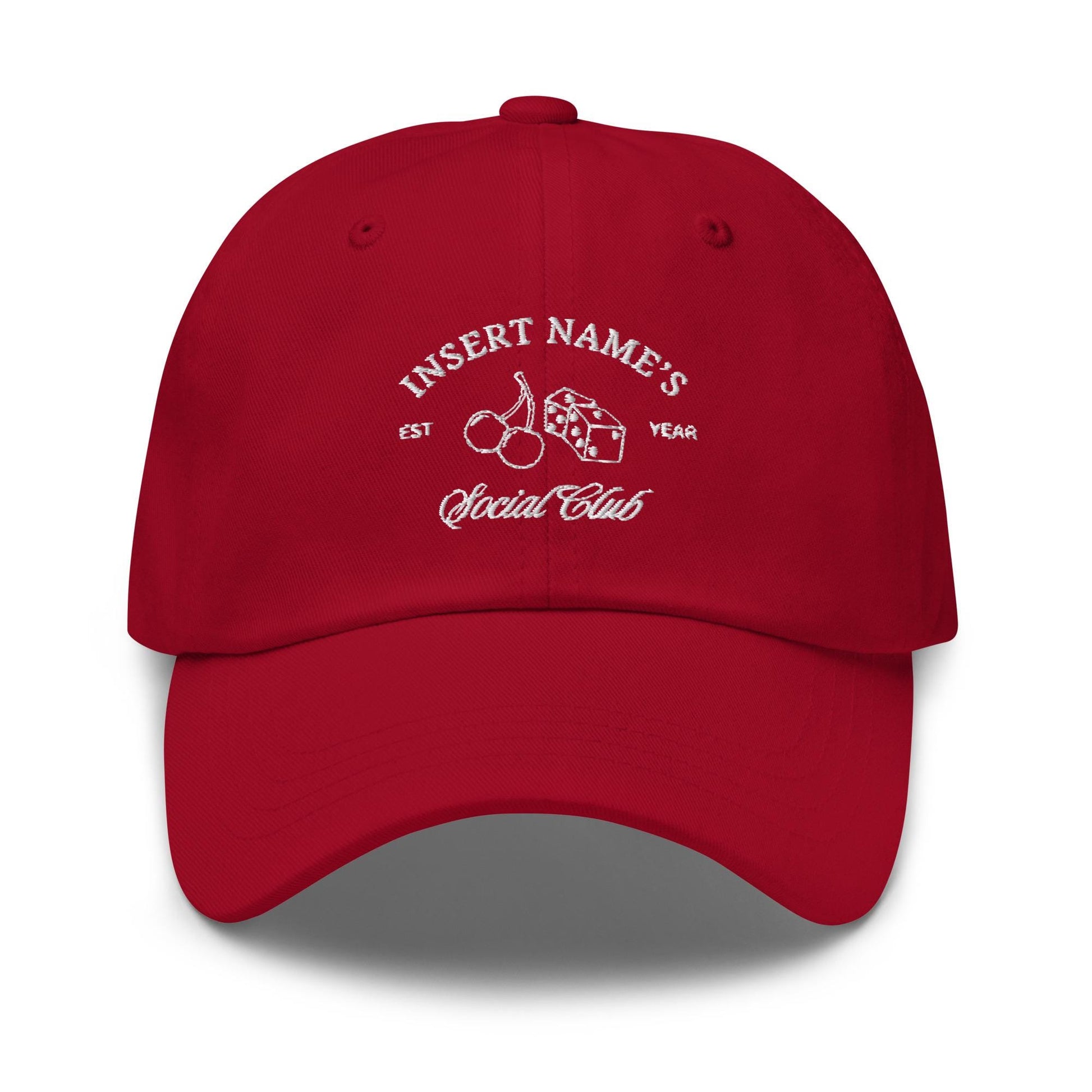 Custom Embroidered Bachelorette Hat: Dice & Cherries Social Club