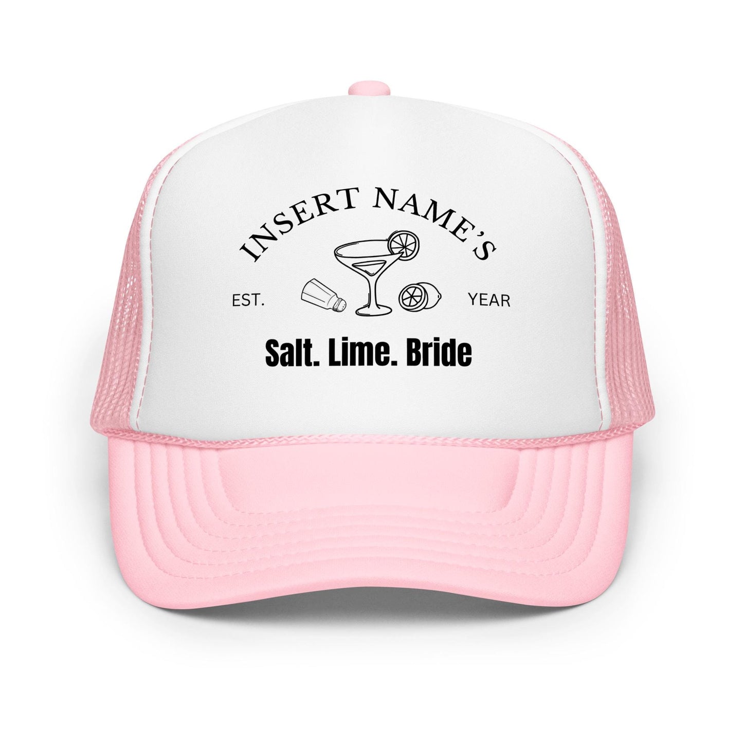 Salt Lime Bride Trucker Hat – Custom DTG Foam Hat for Bachelorette Party, Margarita Girls, Bride Crew Hat