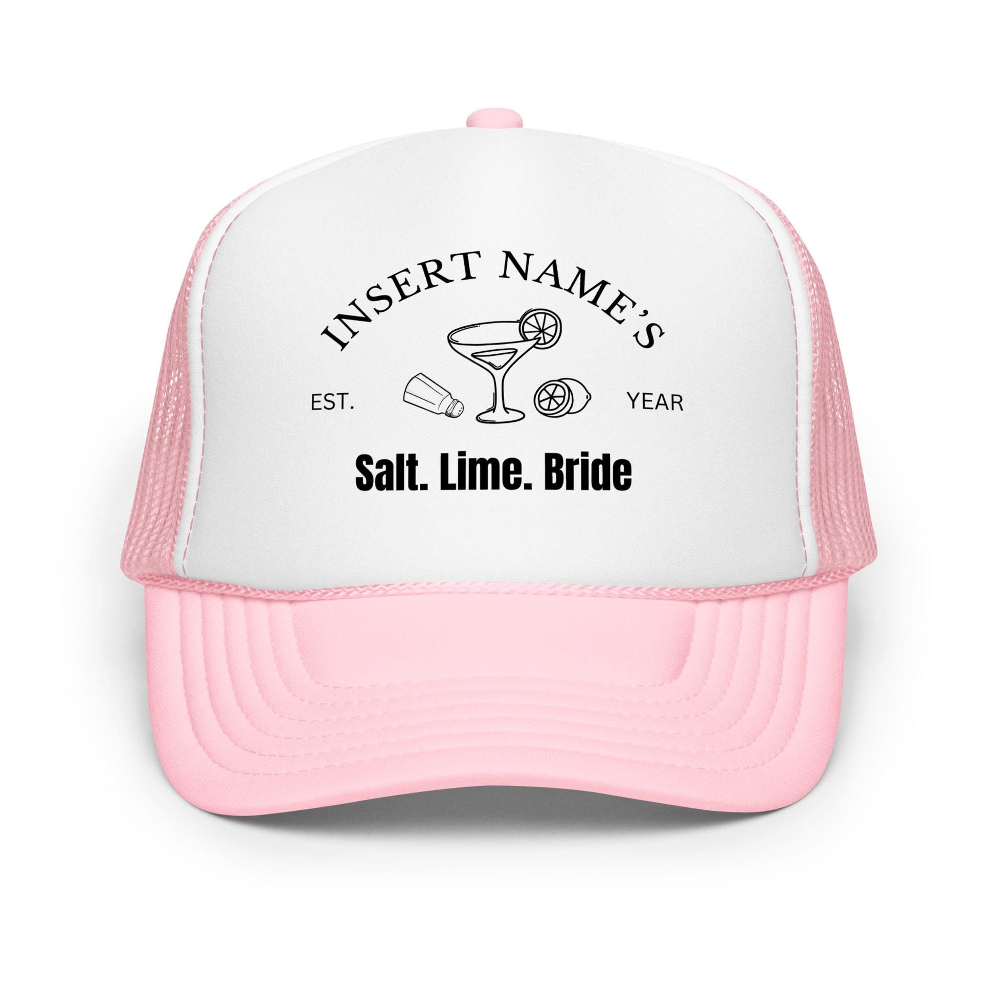 Salt Lime Bride Trucker Hat – Custom DTG Foam Hat for Bachelorette Party, Margarita Girls, Bride Crew Hat