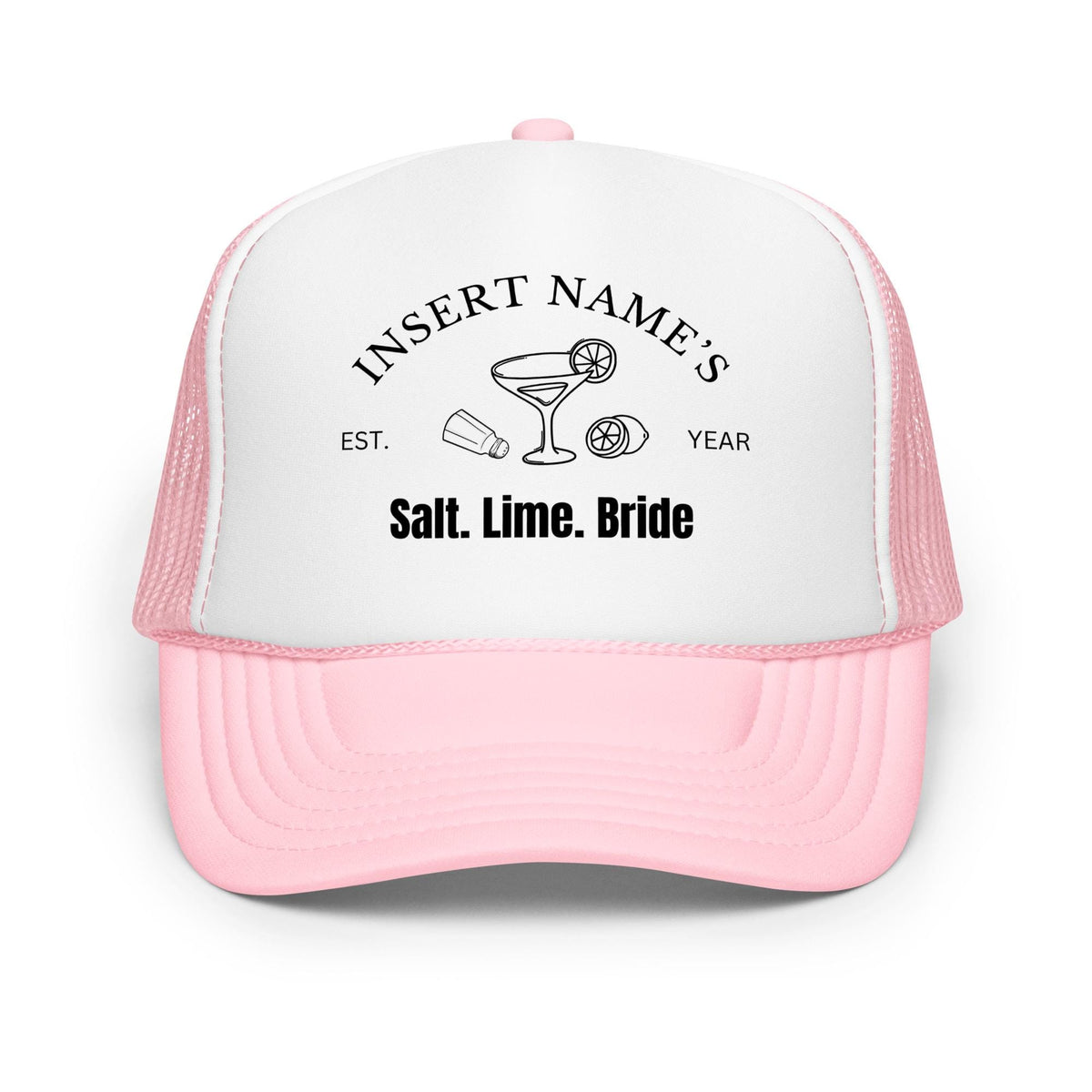 Salt Lime Bride Trucker Hat – Custom DTG Foam Hat for Bachelorette Party, Margarita Girls, Bride Crew Hat