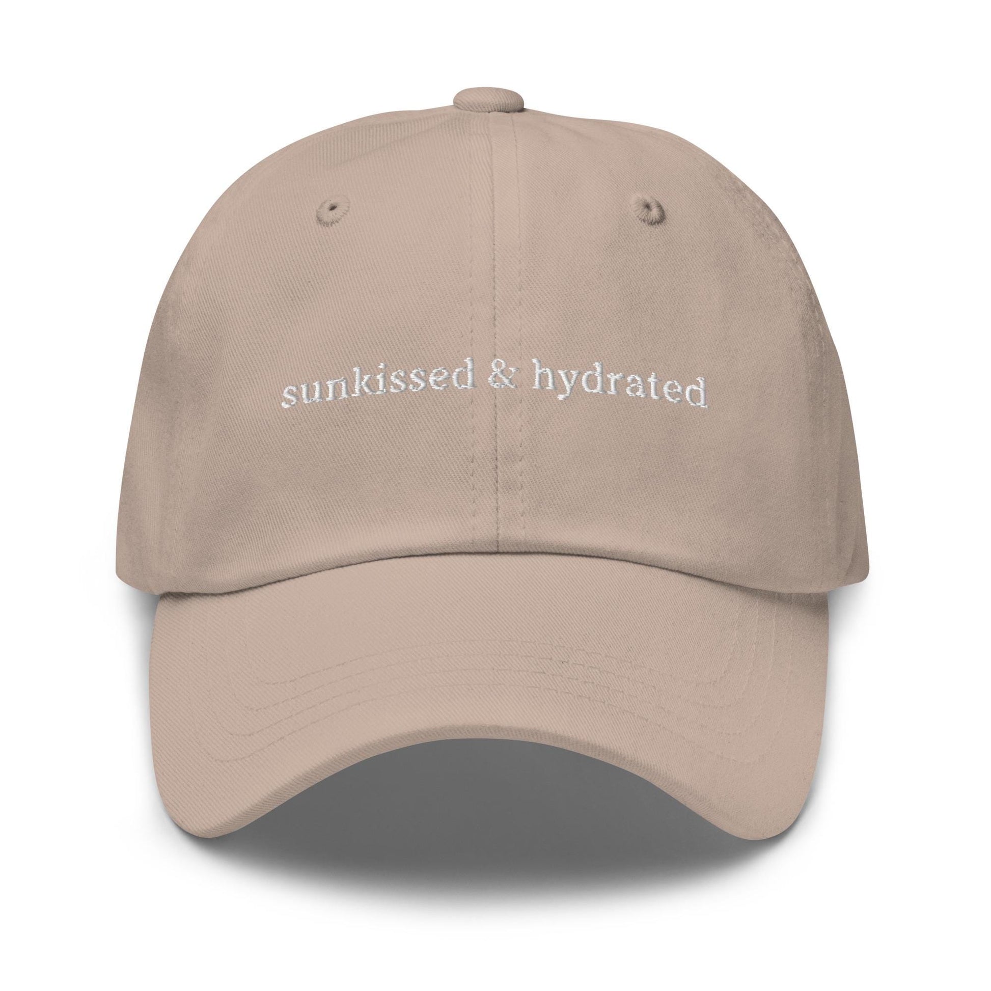 Sunkissed & Hydrated Hat – Aesthetic Embroidered Dad Cap for Beach Days, Wellness Queens + Soft Girl Energy