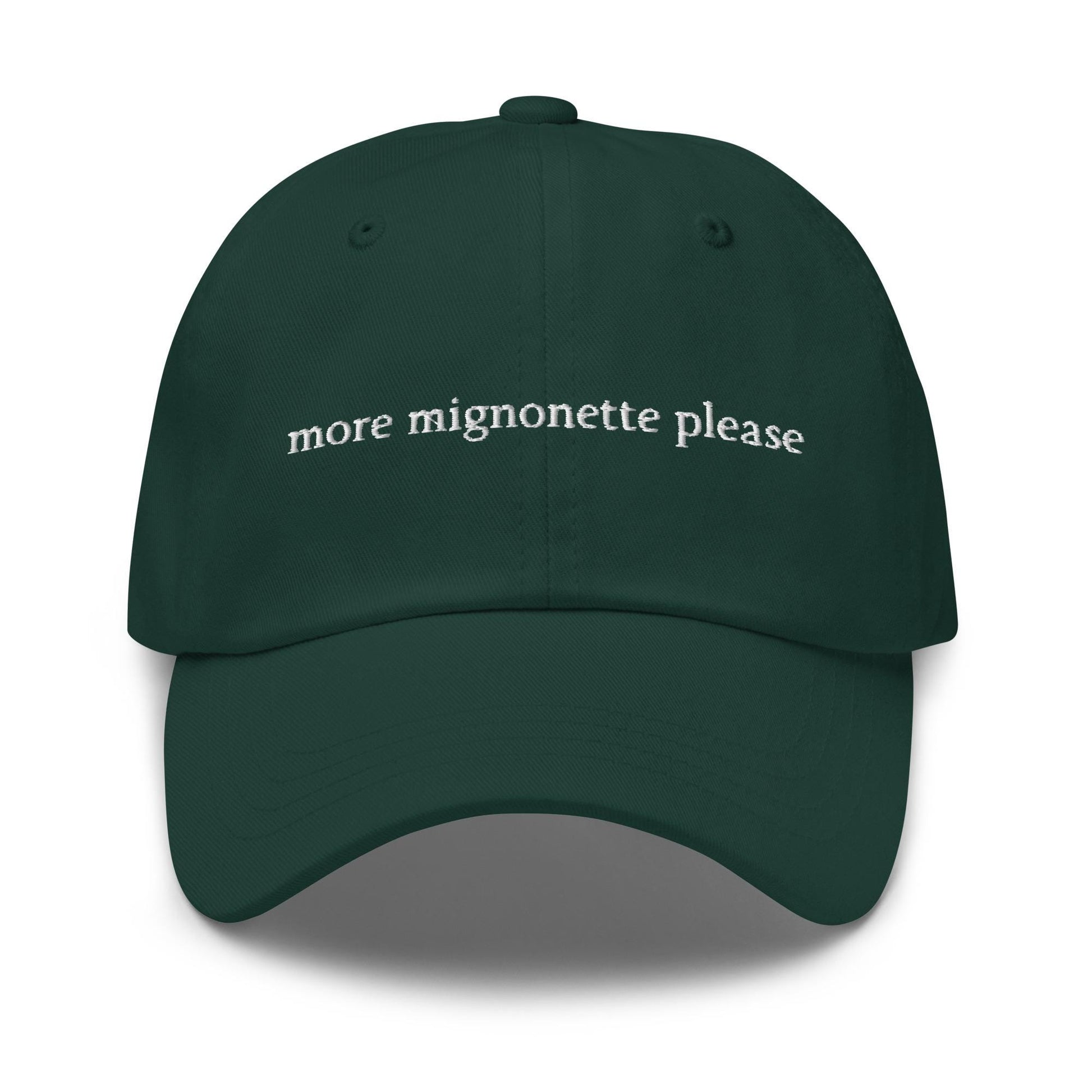 More Mignonette Please Hat - Embroidered Oyster Girl Cap - Funny Foodie Gift - Raw Bar Aesthetic