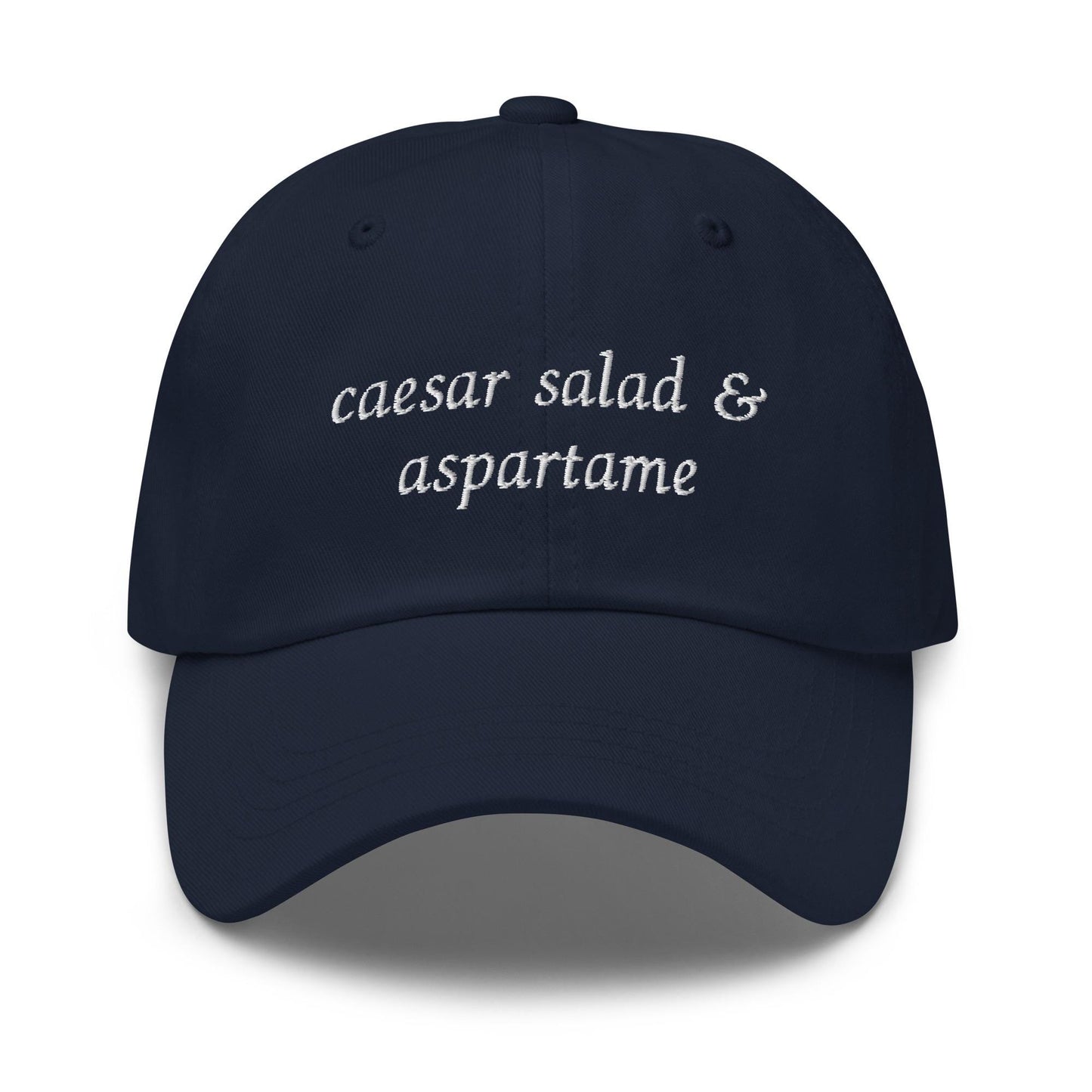 caesar salad & aspartame Hat - Embroidered Wellness Chaos Cap - Funny Food Girl Gift - Soft Lunchcore Style