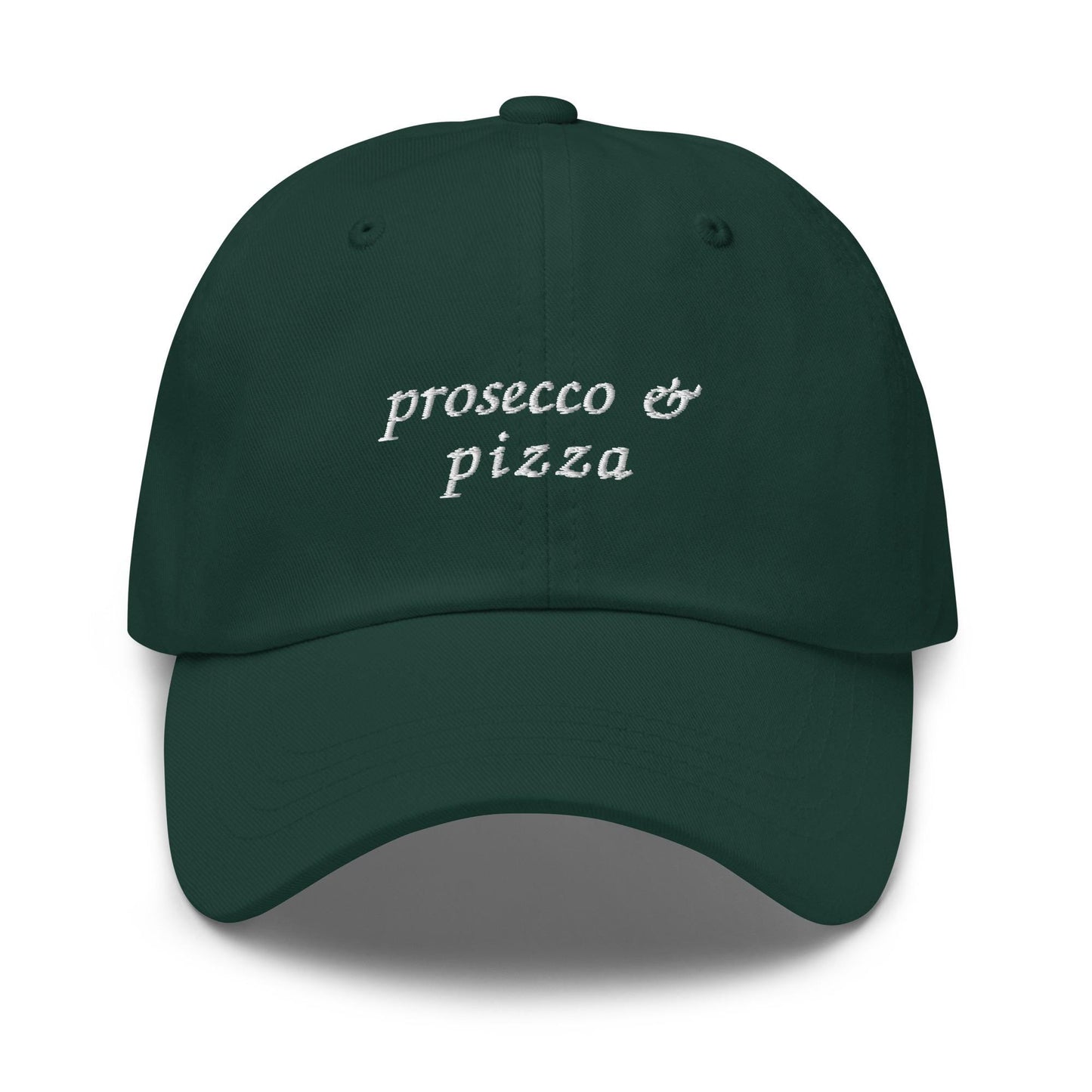 Prosecco and Pizza Hat - Embroidered Food and Drink Cap - Funny Brunch Girl Gift - Minimalist Cotton Dad Hat