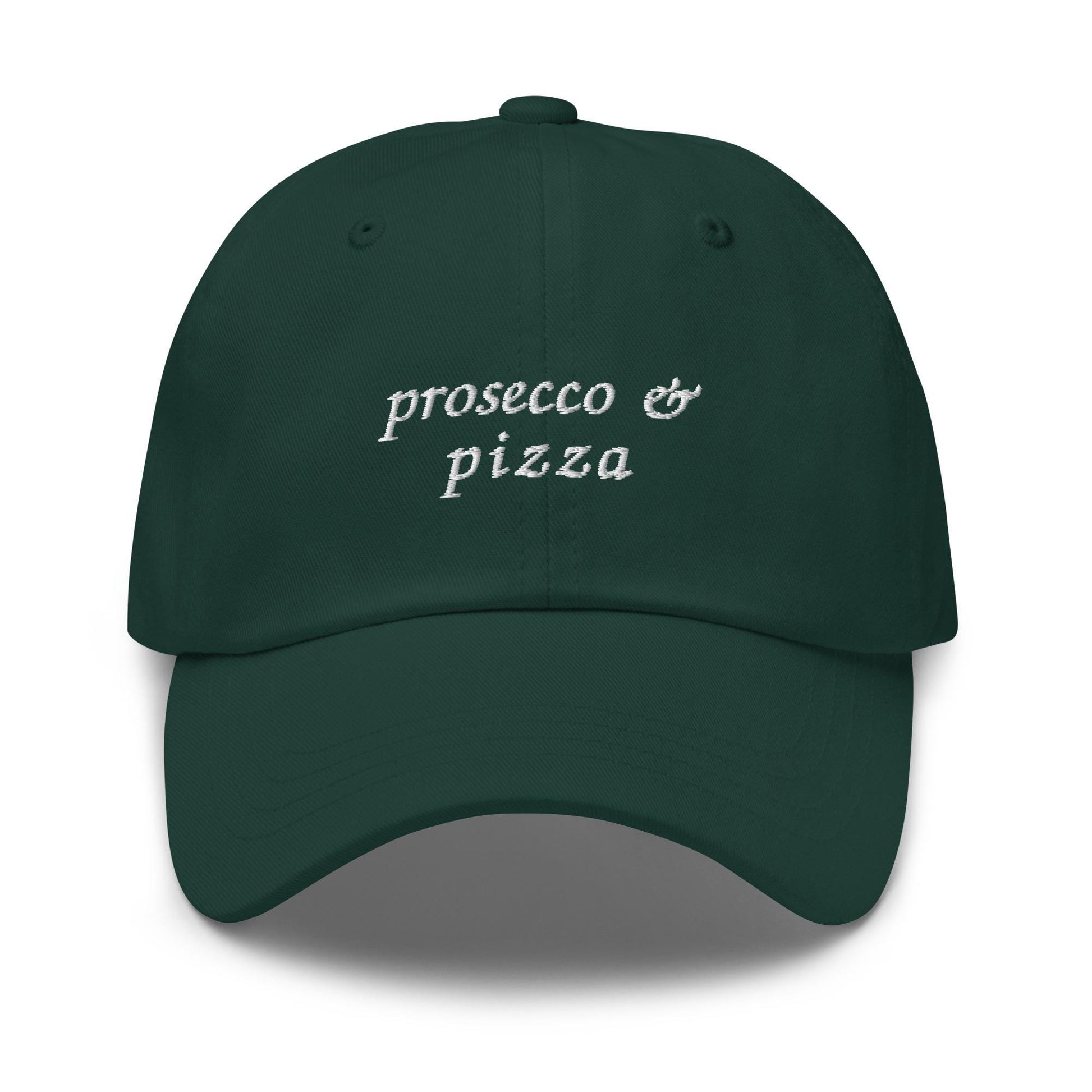 Prosecco and Pizza Hat - Embroidered Food and Drink Cap - Funny Brunch Girl Gift - Minimalist Cotton Dad Hat