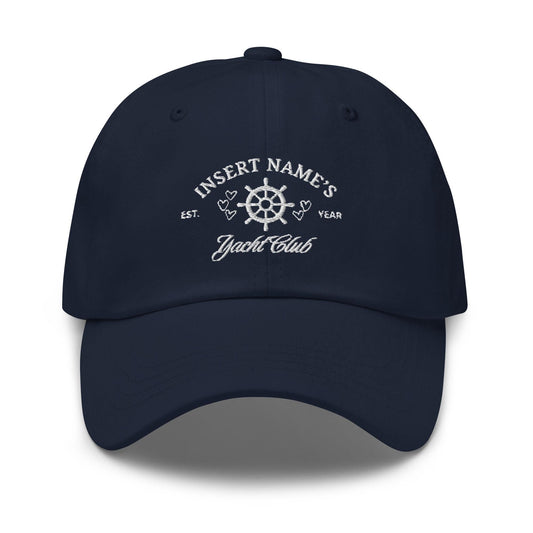 Yacht Club Bachelorette Hat - Custom Bride Trip Cap with Name and Year - Embroidered Coastal Party Hat