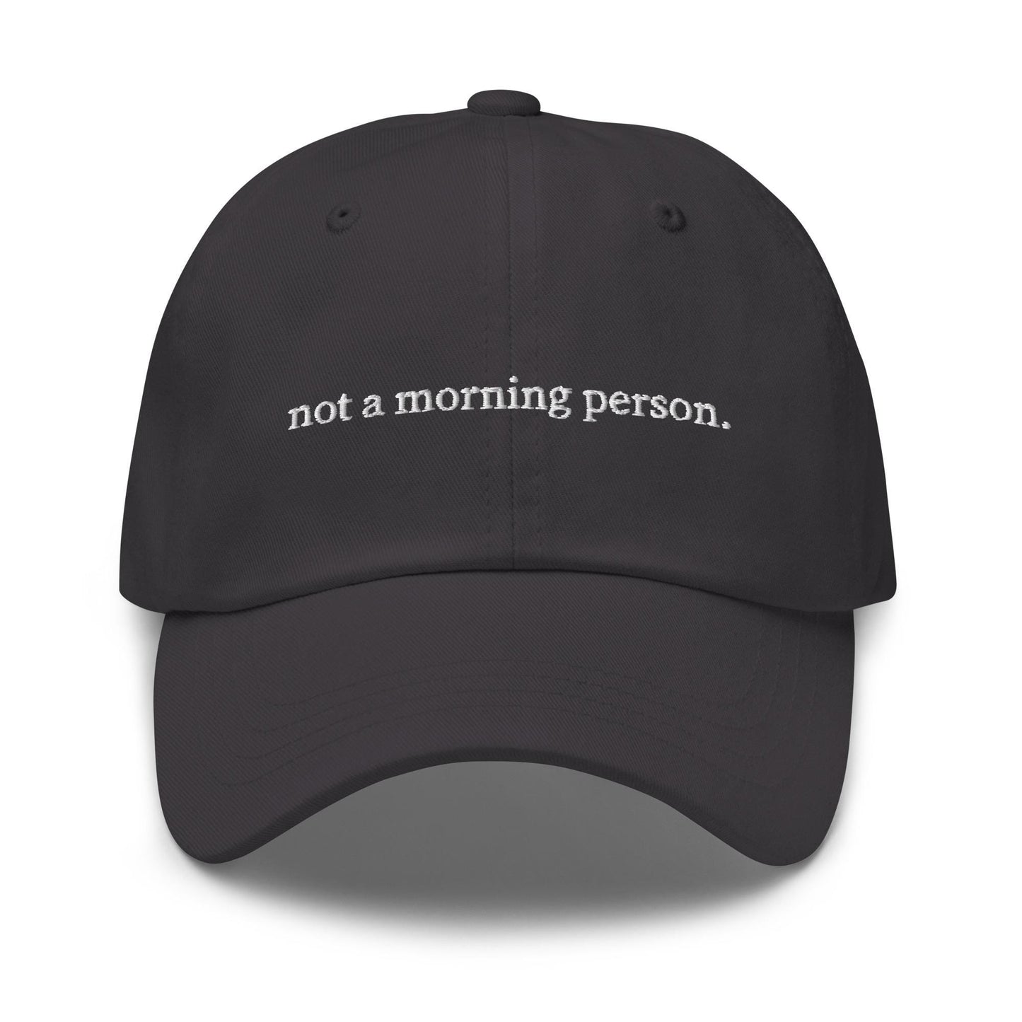 Not a Morning Person Hat - Embroidered Funny Cozy Gift - Minimalist Cotton Dad Cap - Sleepy Girl Aesthetic
