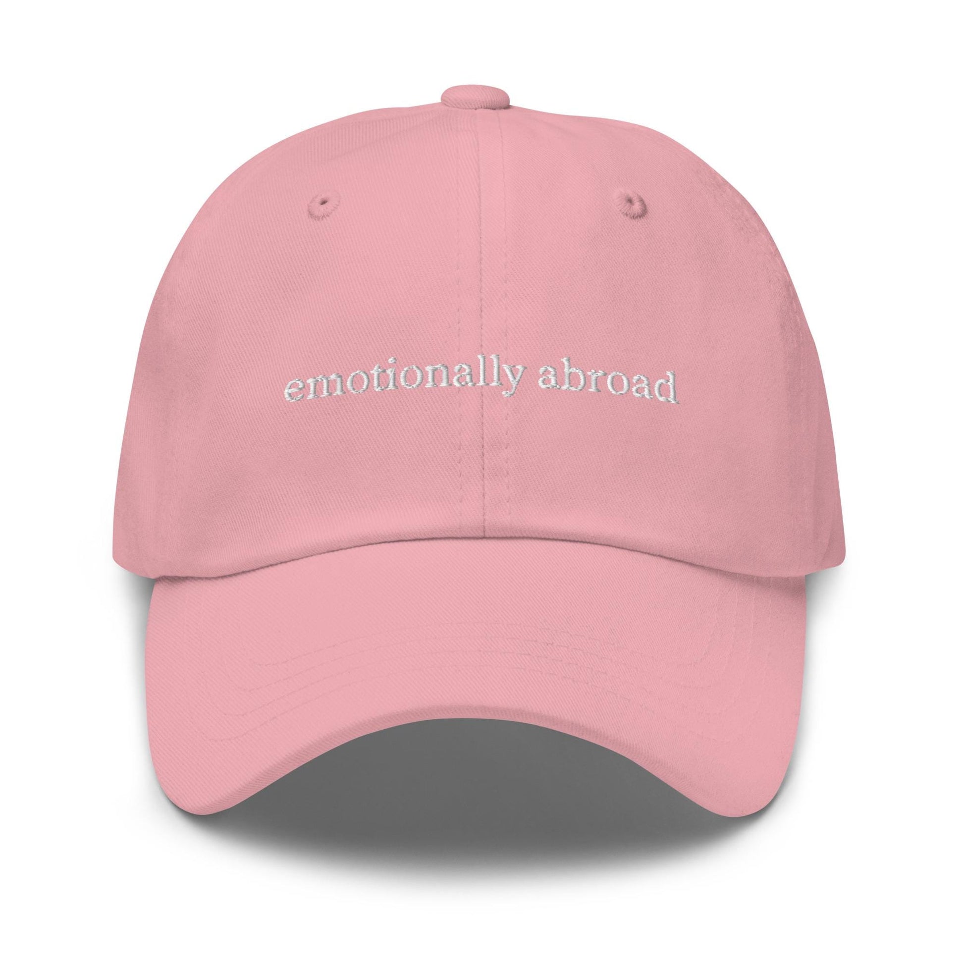 Emotionally Abroad Hat – Embroidered Travel Mood Cap – Cotton Dad Hat – Multiple Colors