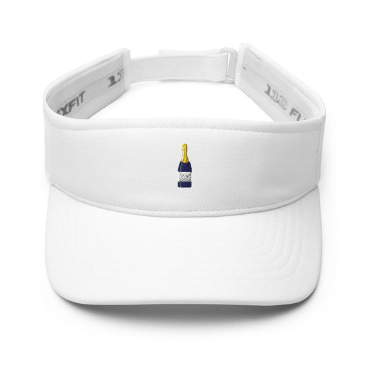 Champagne Bottle Visor – Embroidered Bubbly Icon Sun Visor – Cotton Blend Sports Visor – Multiple Colors