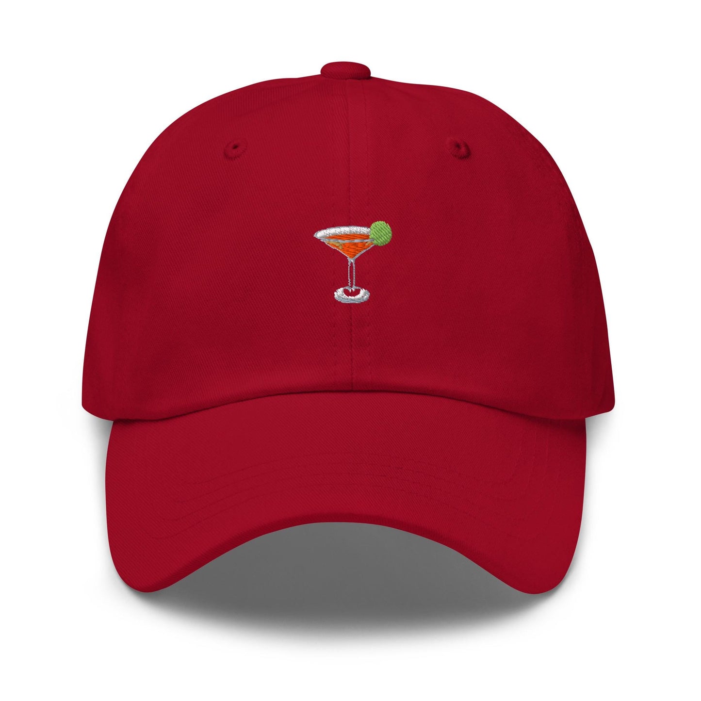 Cosmo Glass Hat – Embroidered Cosmo Cocktail Cap – Minimalist Cotton Dad Hat – Multiple Colors
