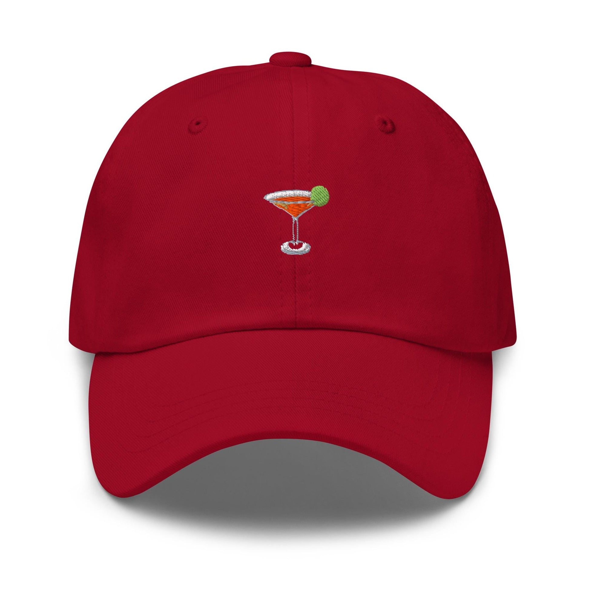 Cosmo Glass Hat – Embroidered Cosmo Cocktail Cap – Minimalist Cotton Dad Hat – Multiple Colors