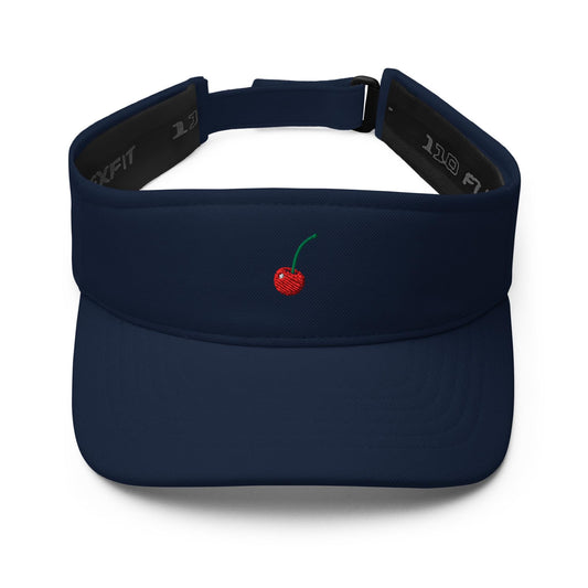 Cherry Visor – Embroidered Single Cherry Icon Flexfit Sport Visor