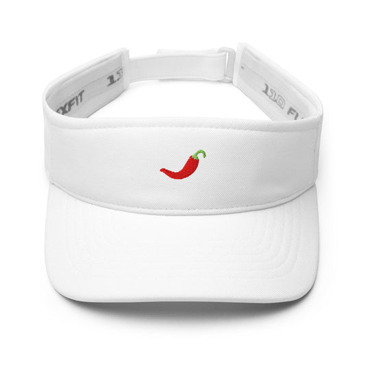 Hot Pepper Visor – Embroidered Spicy Foodie Flexfit Sport Visor – Multiple Colors