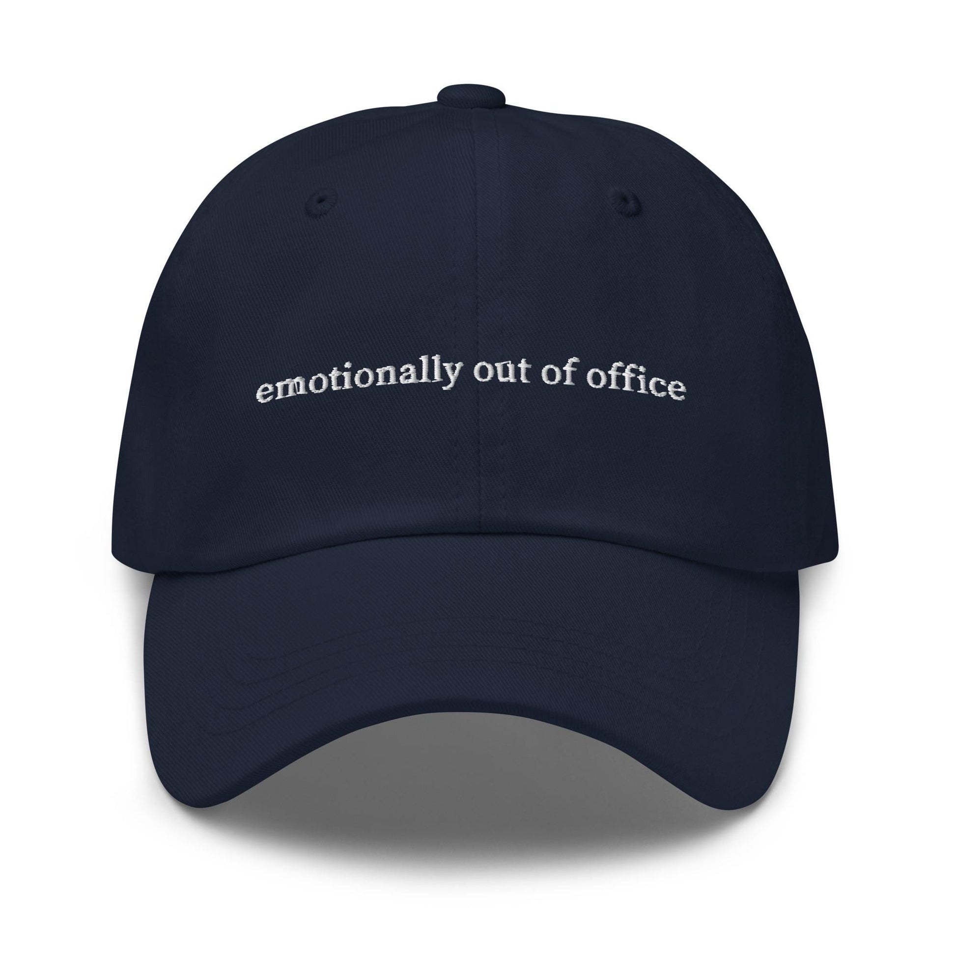 Emotionally Out of Office Hat – Embroidered Work-Life Cap – Cotton Dad Hat – Multiple Colors