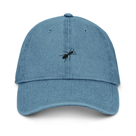 Ant Embroidered Denim Hat – Retro One Word Insect Hat, Funny Minimal Aesthetic Dad Cap