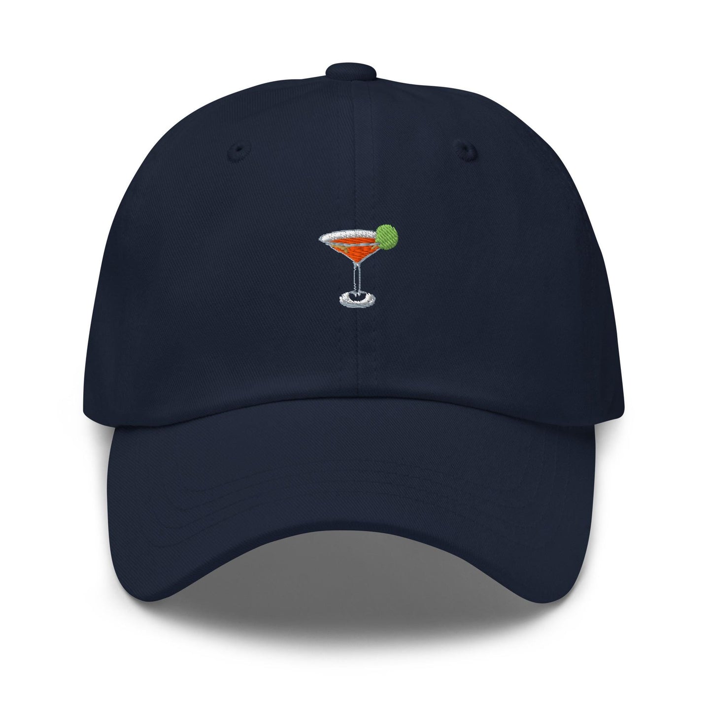 Cosmo Glass Hat – Embroidered Cosmo Cocktail Cap – Minimalist Cotton Dad Hat – Multiple Colors