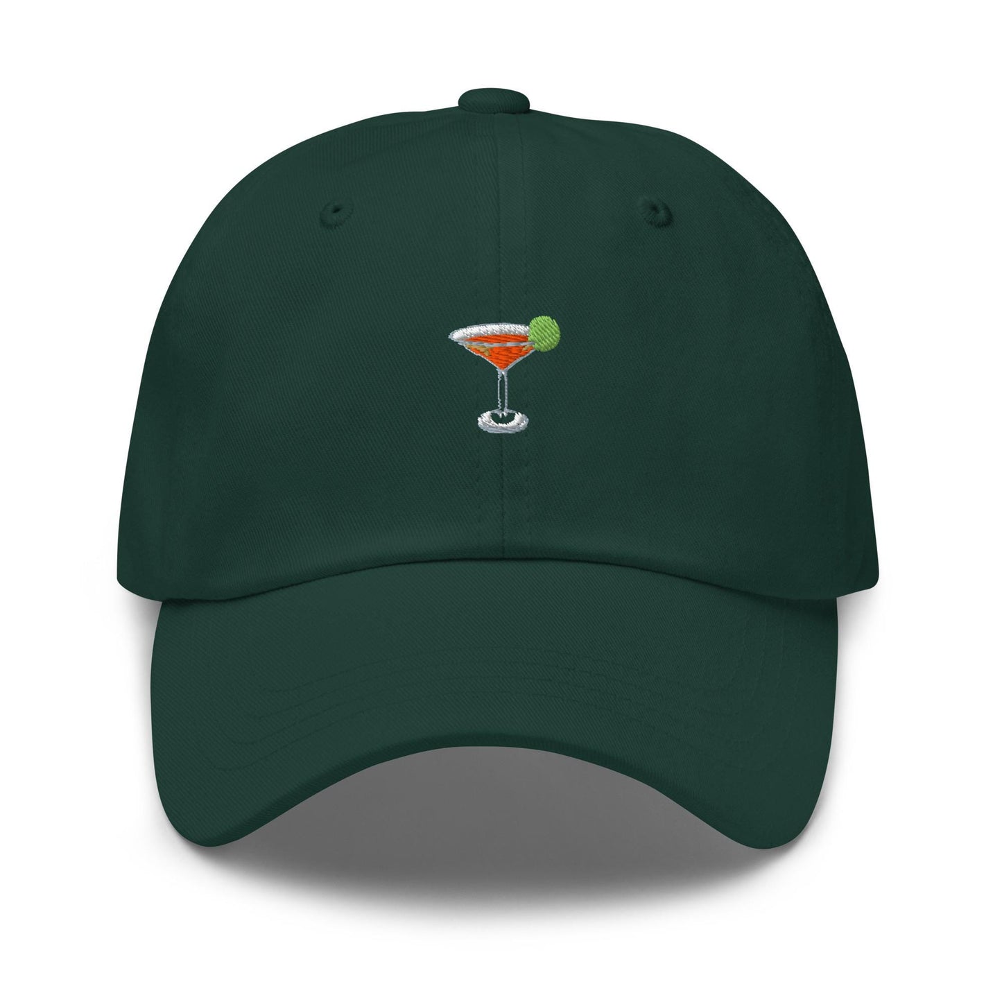 Cosmo Glass Hat – Embroidered Cosmo Cocktail Cap – Minimalist Cotton Dad Hat – Multiple Colors
