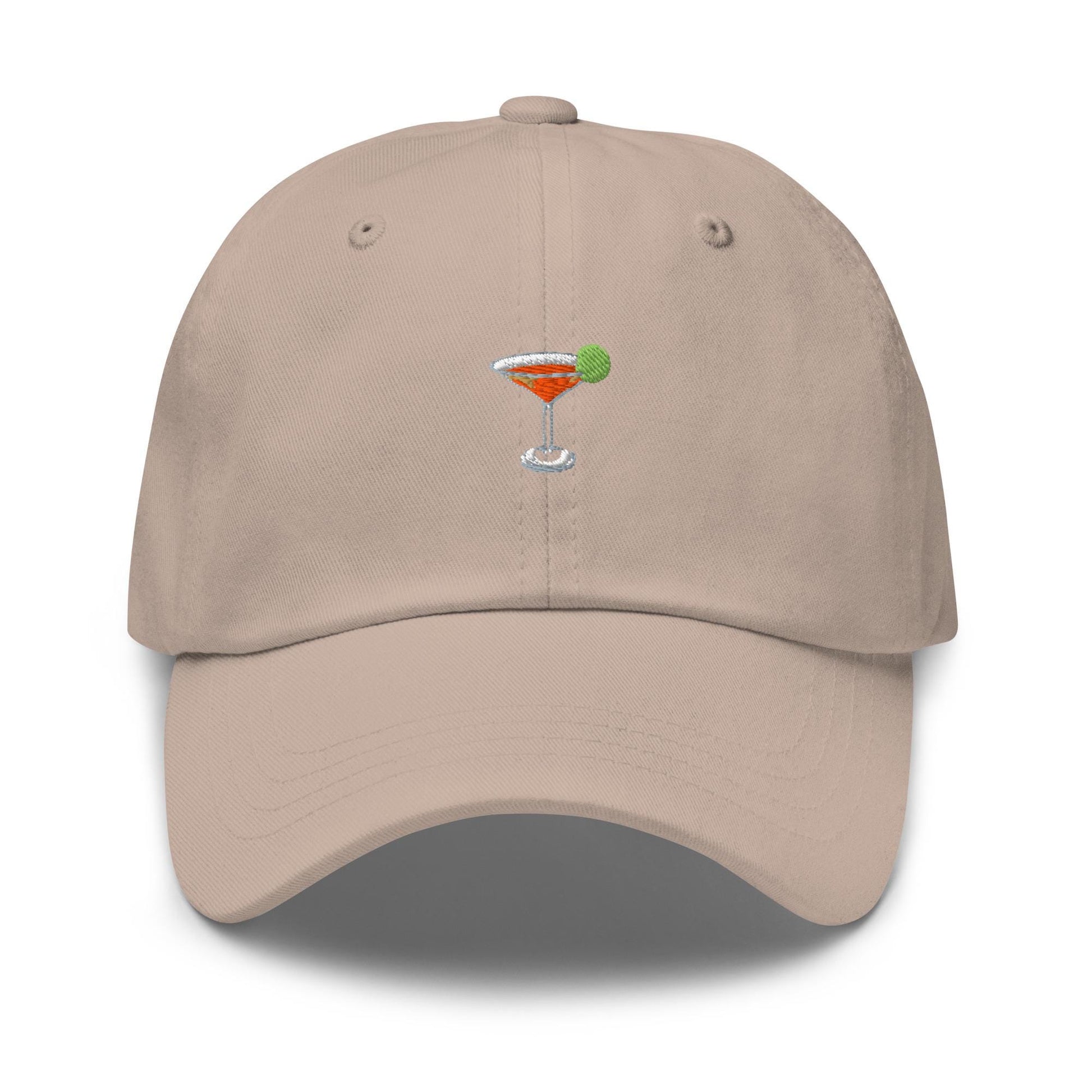 Cosmo Glass Hat – Embroidered Cosmo Cocktail Cap – Minimalist Cotton Dad Hat – Multiple Colors