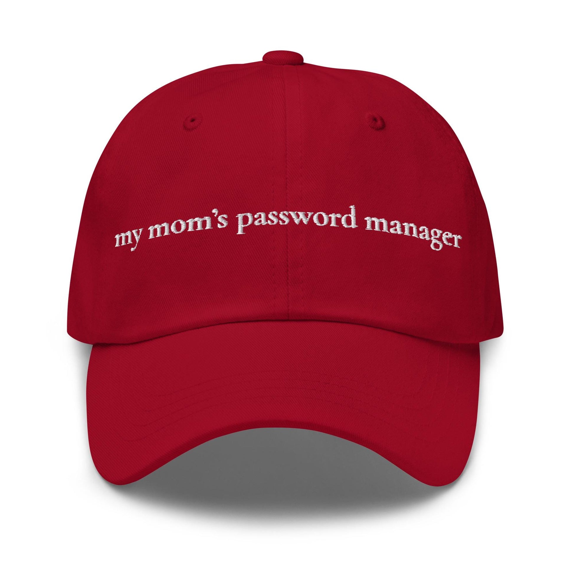 My Mom’s Password Manager Hat – Embroidered Funny Tech Gift – Cotton Dad Hat – Multiple Colors
