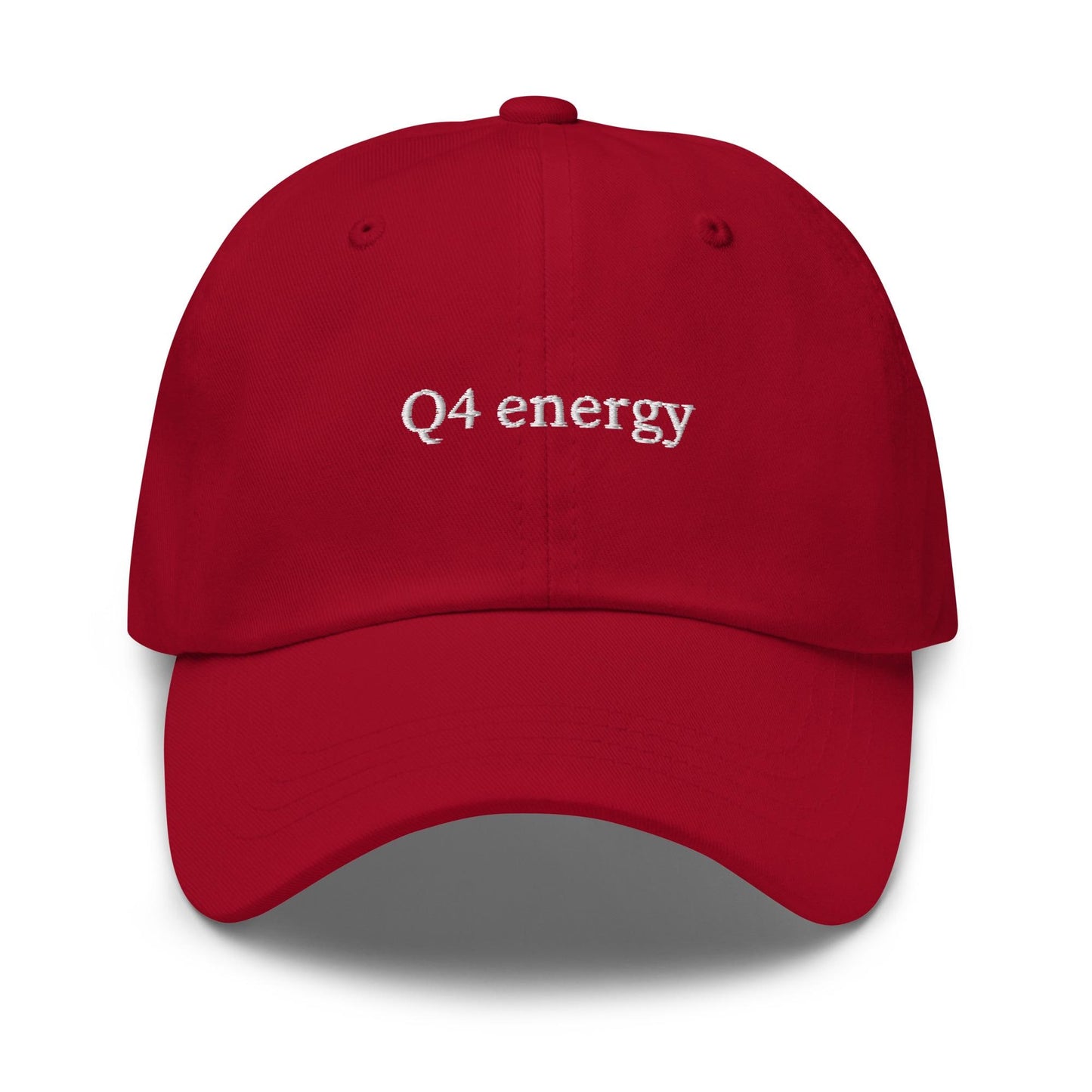 Q4 Energy Dad Hat – Embroidered End-of-Year Chaos Cap for Corporate Warriors